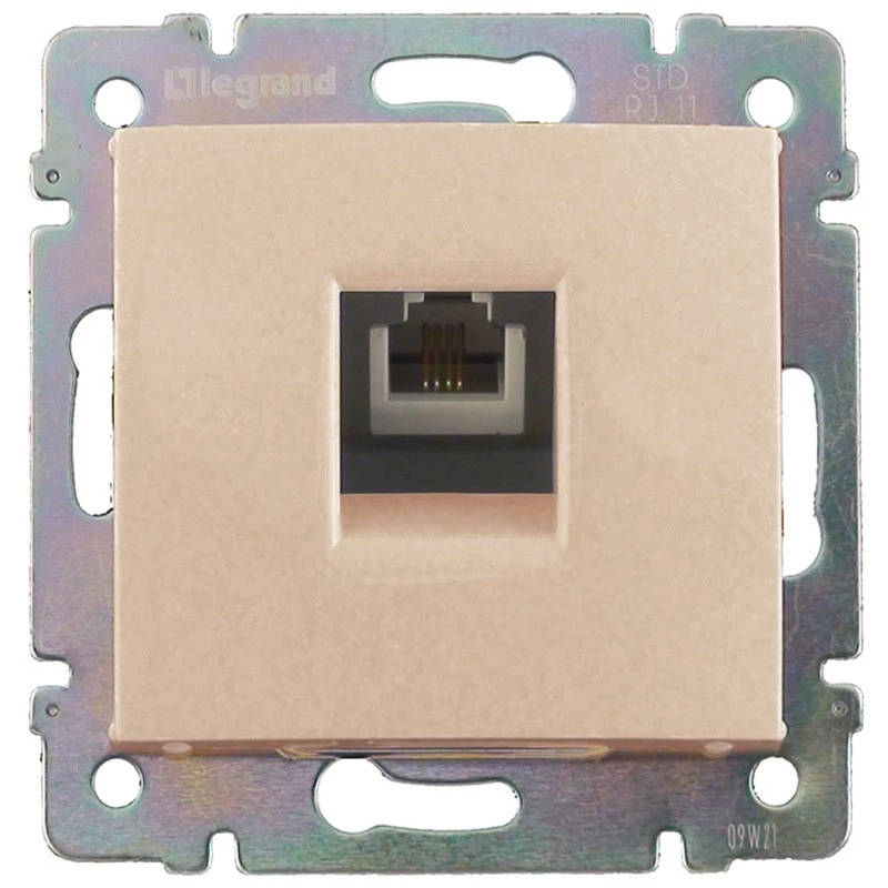 Розетка TF RJ 12 4 контакта (слоновая кость) Valena  Legrand, 774338