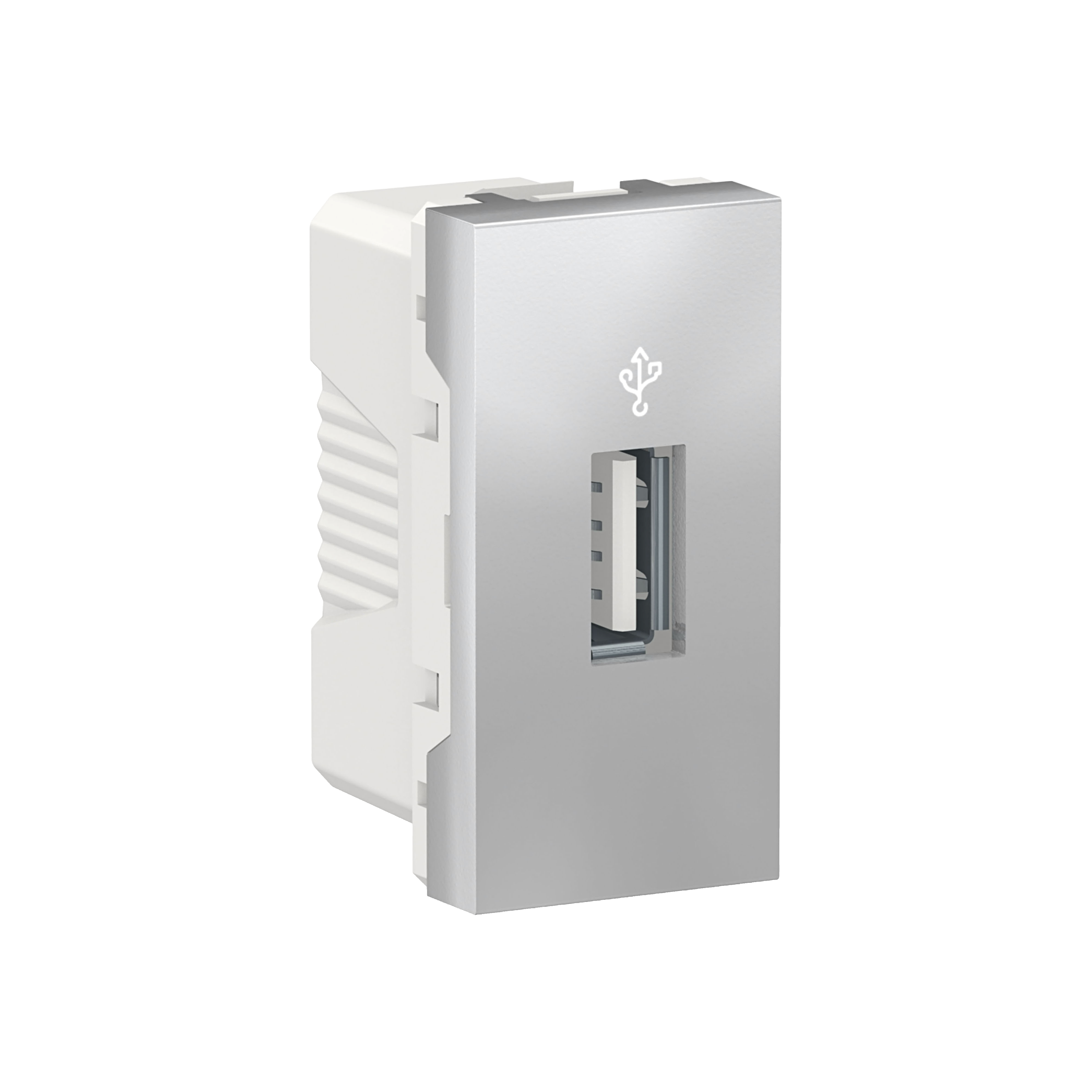 Розетка USB, 1 модуль (алюминий) Unica Modular Schneider Electric, NU342930