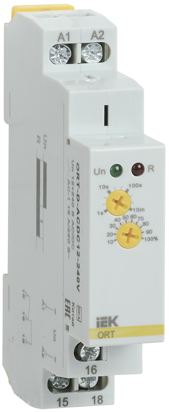 Реле задержки выключения при снятии питания ORT,  12-240В AC/DC IEK, ORT-D-ACDC12-240V
