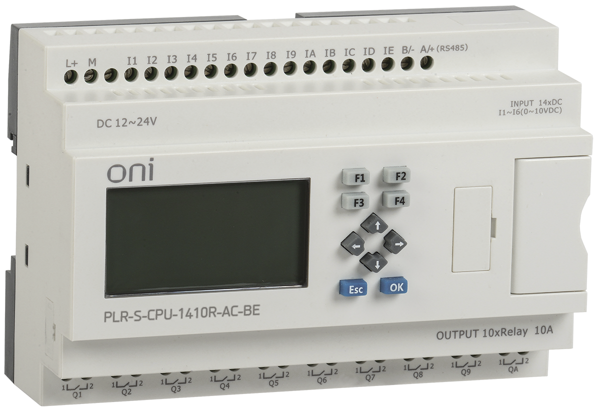 Логическое реле PLR-S. CPU1410(R) 220В AC с экраном ONI, PLR-S-CPU-1410R-AC-BE