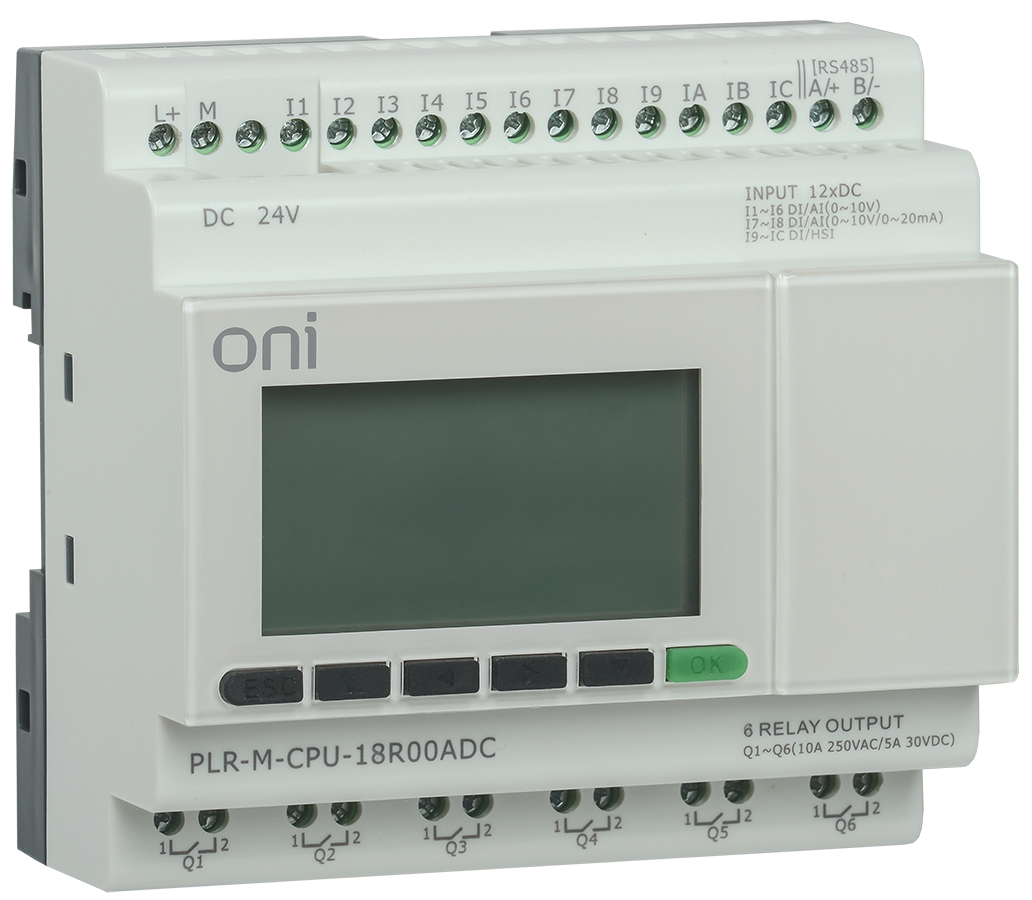 Микро ПЛК PLR-M. CPU DI12/DO06(R) 24В DC ONI, PLR-M-CPU-18R00ADC