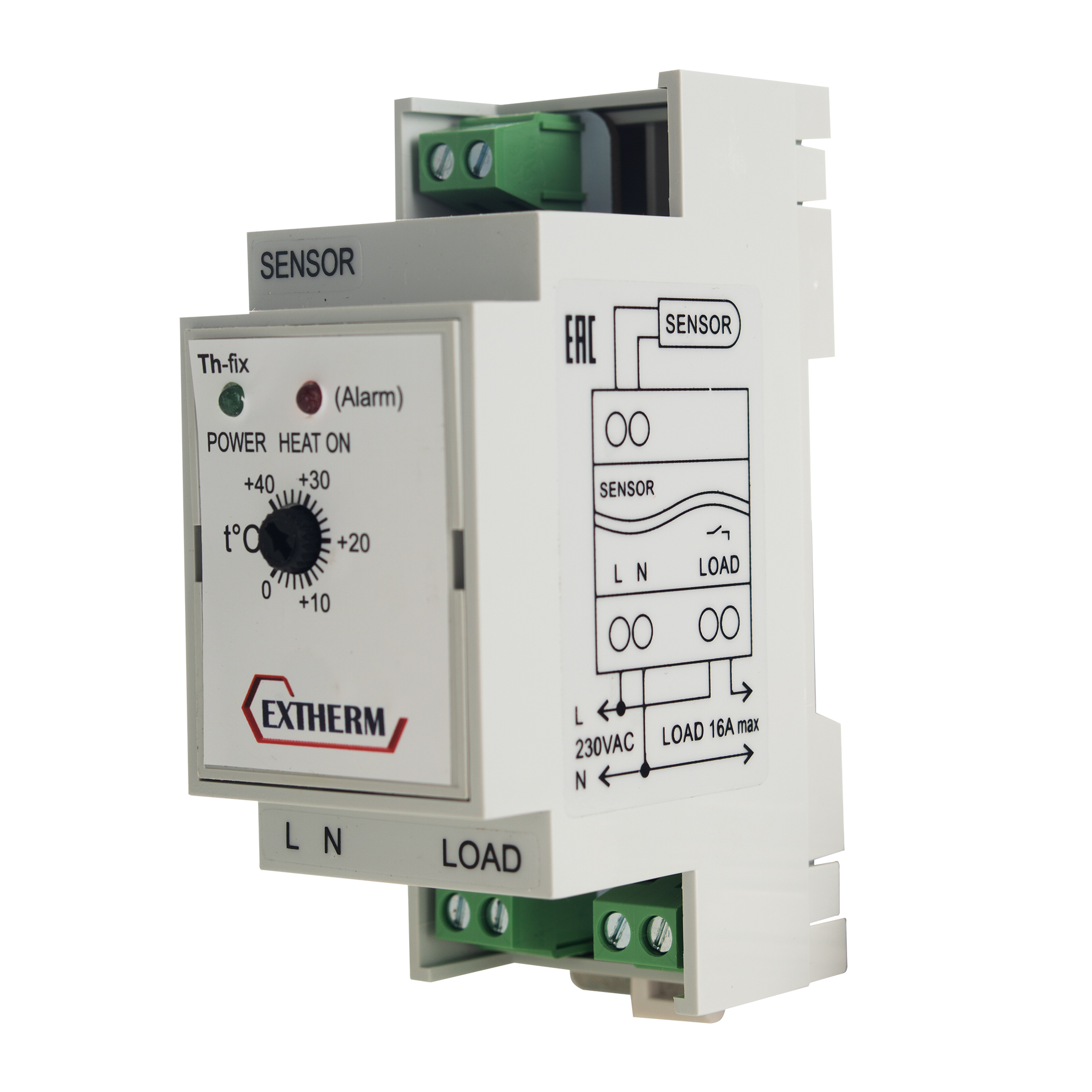 Extherm EXTHERM Th-fix Термостат для управления системой электрообогрева на трубопроводах/резервуарах с фиксированным гистерезисом (в комплекте с датчиком температуры воздуха)
