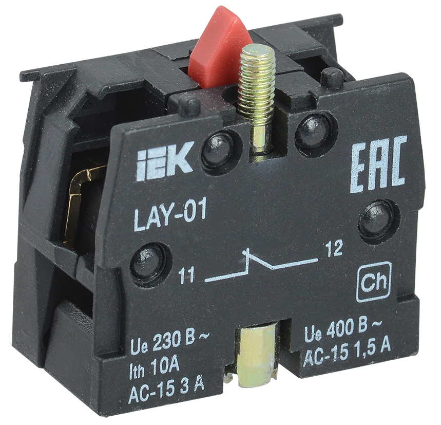 LAY-01 Контактный блок 1НЗ для светосигнальной арматуры LAY5 ИЭК, BDK11