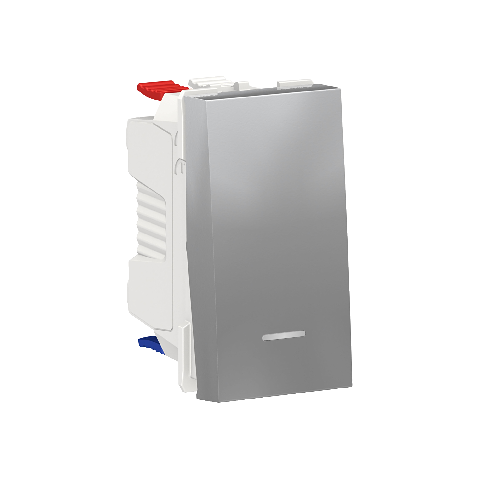 Переключатель 1-клавишный, с нейтралью, сх.6а, 1 модуль (алюминий) Unica Modular Schneider Electric, NU310330S