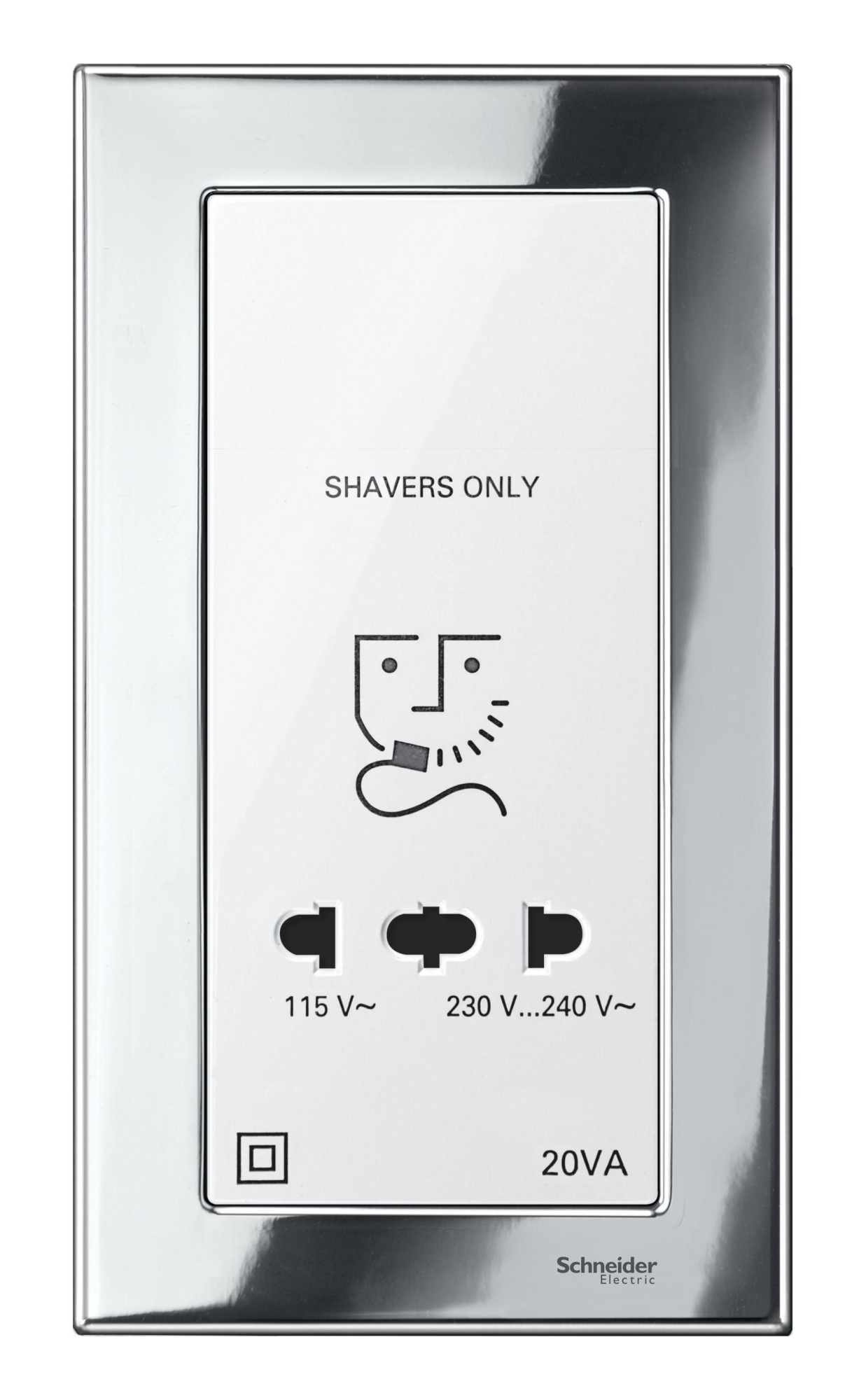 Центральная плата розетки для электробритв, (полярный белый) Merten Schneider Electric, MTN213619