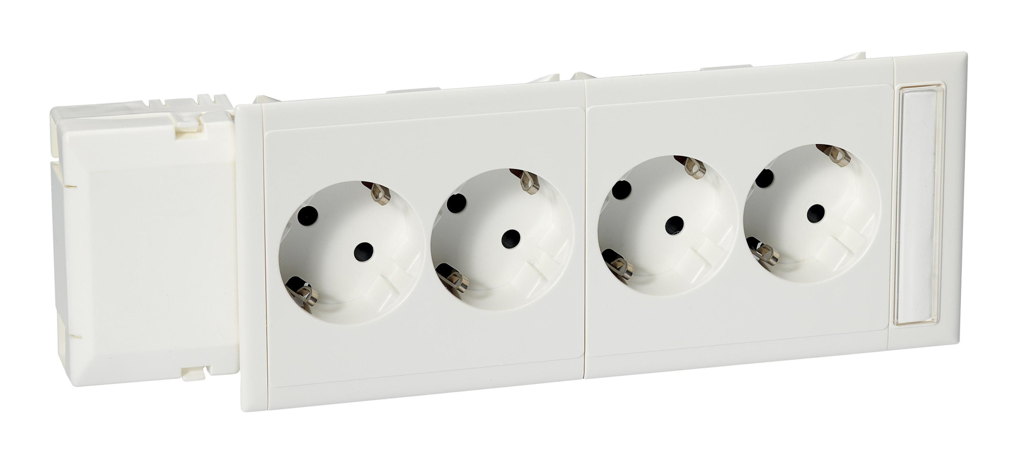 Cyb-ps-розетка 4 гнезда шторки+окно бел Schneider Electric, 5940040