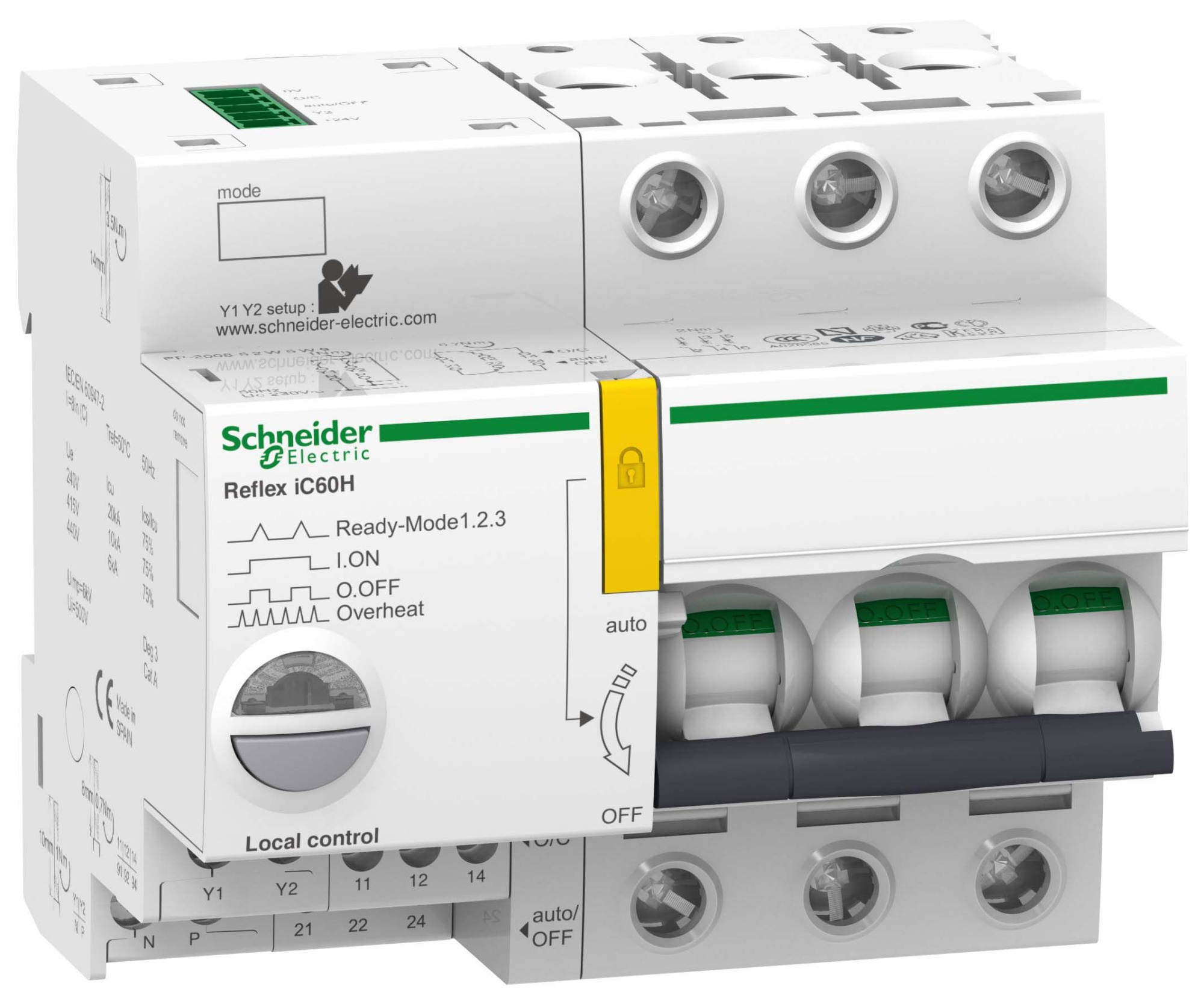 iC60N 3P 16A Автоматический выключатель 3-полюсный, 16А, 6kA (хар-ка B) Reflex Ti24 Schneider Electric, A9C64316