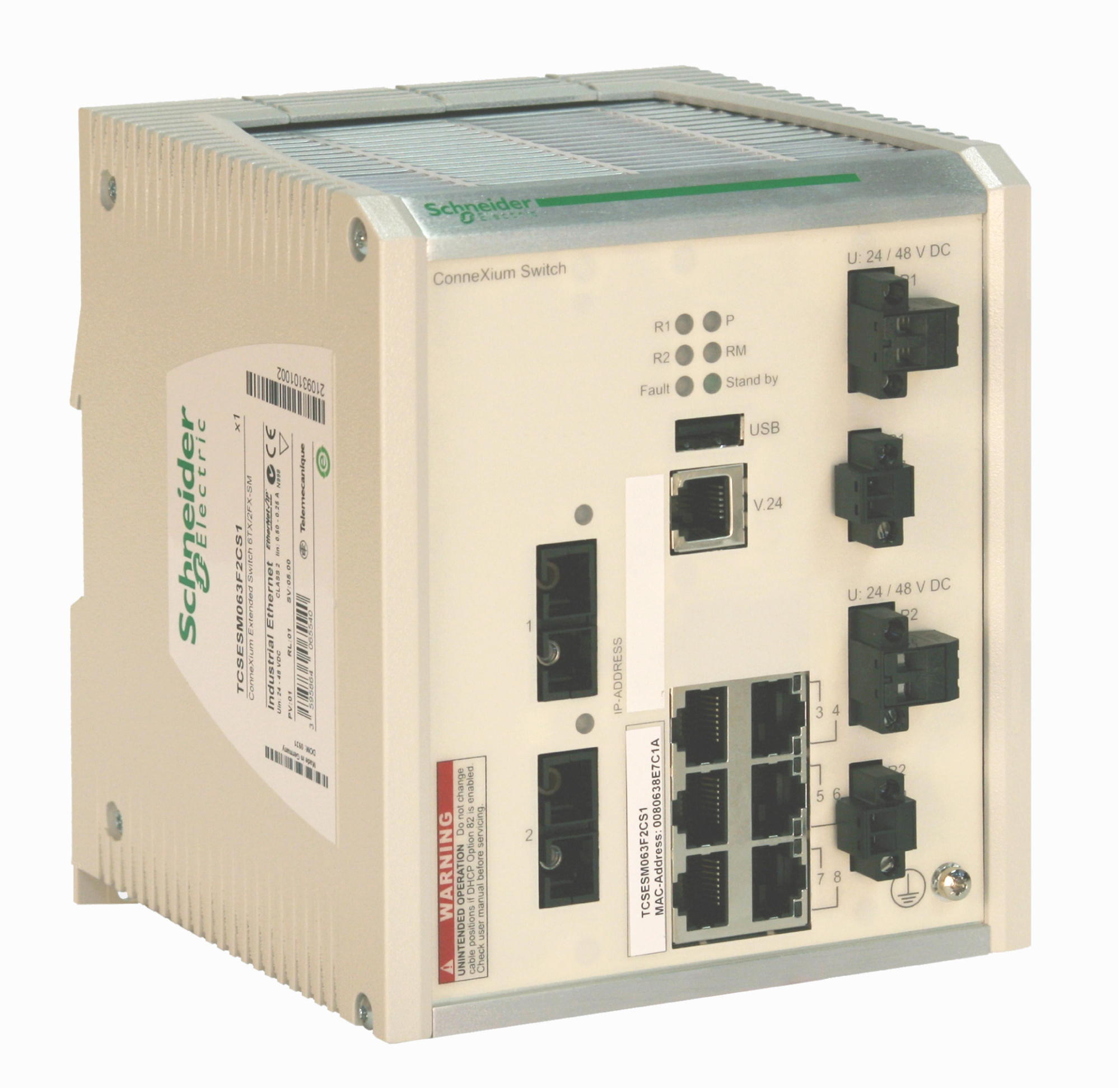 Ком. connexium 6tx/2fxmm (6 rj45,1 мед.каб.,2опт.мультм. каб.,10/100mbit,покр.) Schneider Electric, TCSESM063F2CU1C