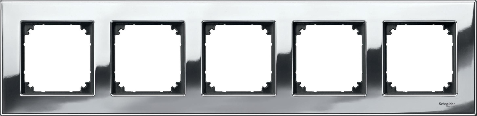 Рамка 5-постовая, sm (металл хром) Merten M-Elegance Schneider Electric, MTN403539
