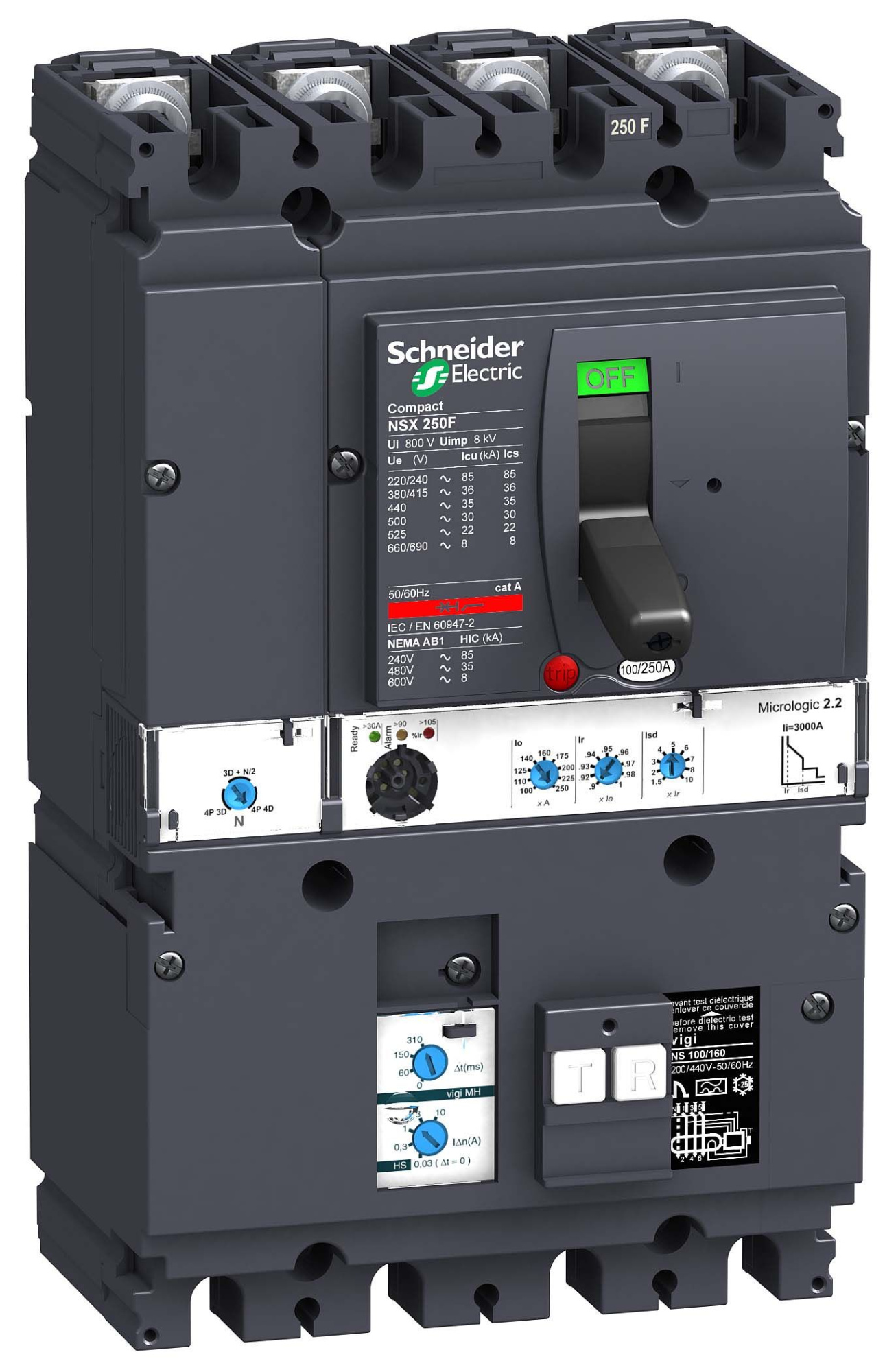 4п4т авт.вык. m.2.2 100a vigi mh nsx250f Schneider Electric, LV431982