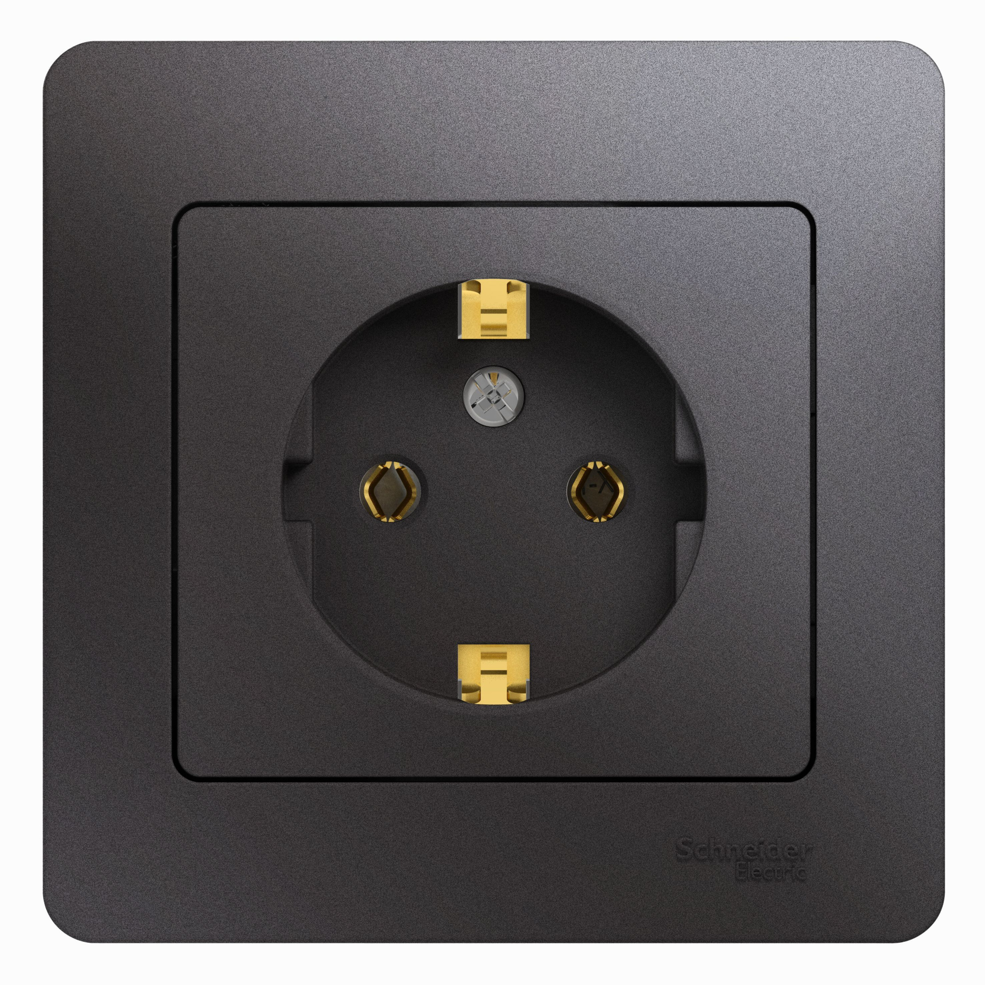 Розетка с заземлением,16А, 250В, в сборе (графит) Glossa Systeme Electric, GSL001342