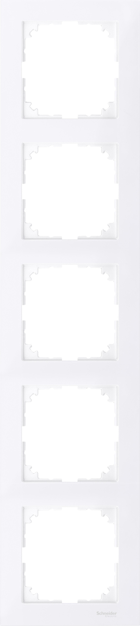 Рамка 5-постовая, sm (бриллиантовый белый) Merten M-Pure Schneider Electric, MTN4050-3625