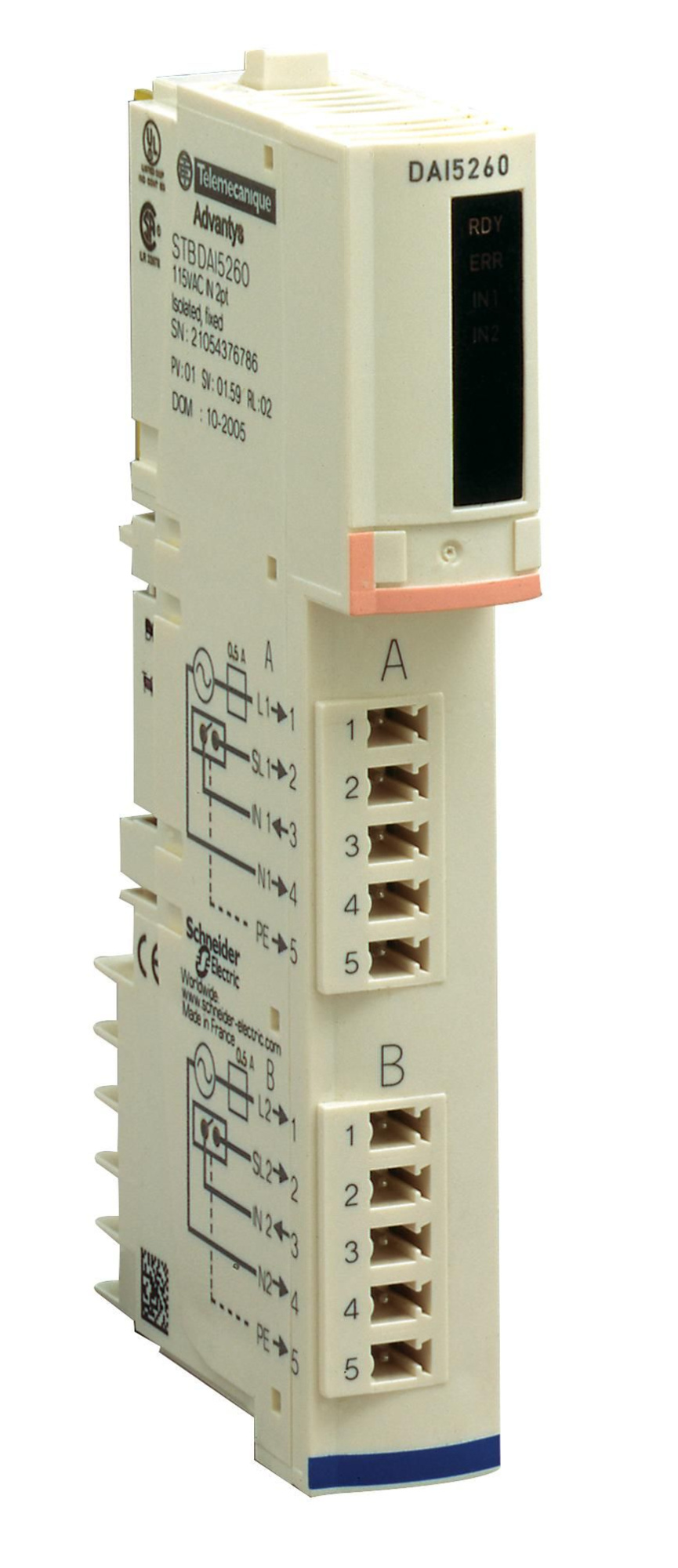 Модуль дискр. вх. ~115в, 2 кан (kомпл) Schneider Electric, STBDAI5260K