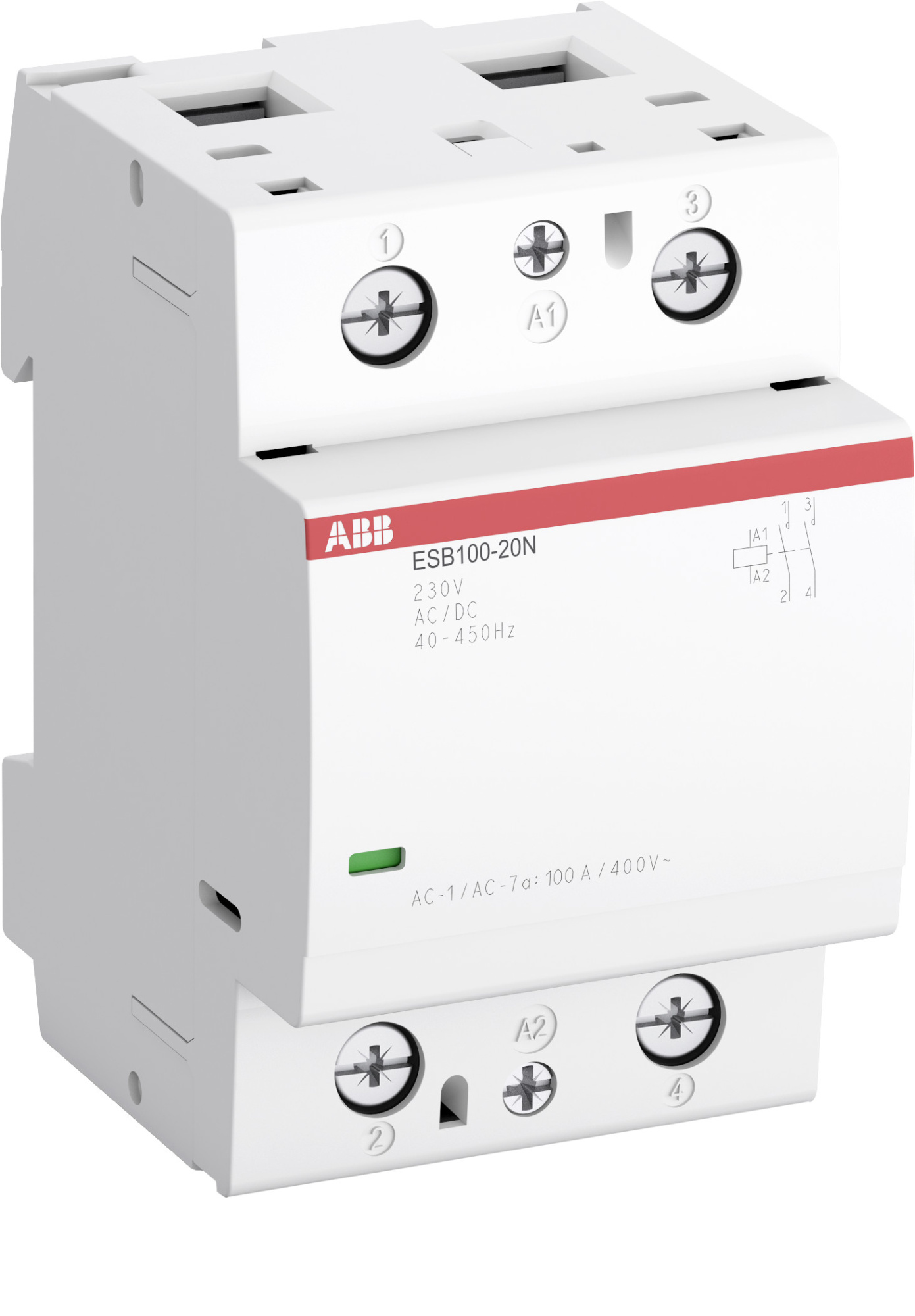 ESB100-20N-01 Контактор модульный (100А АС-1, 2НО), 24В AC/DC ABB, 1SAE361111R0120