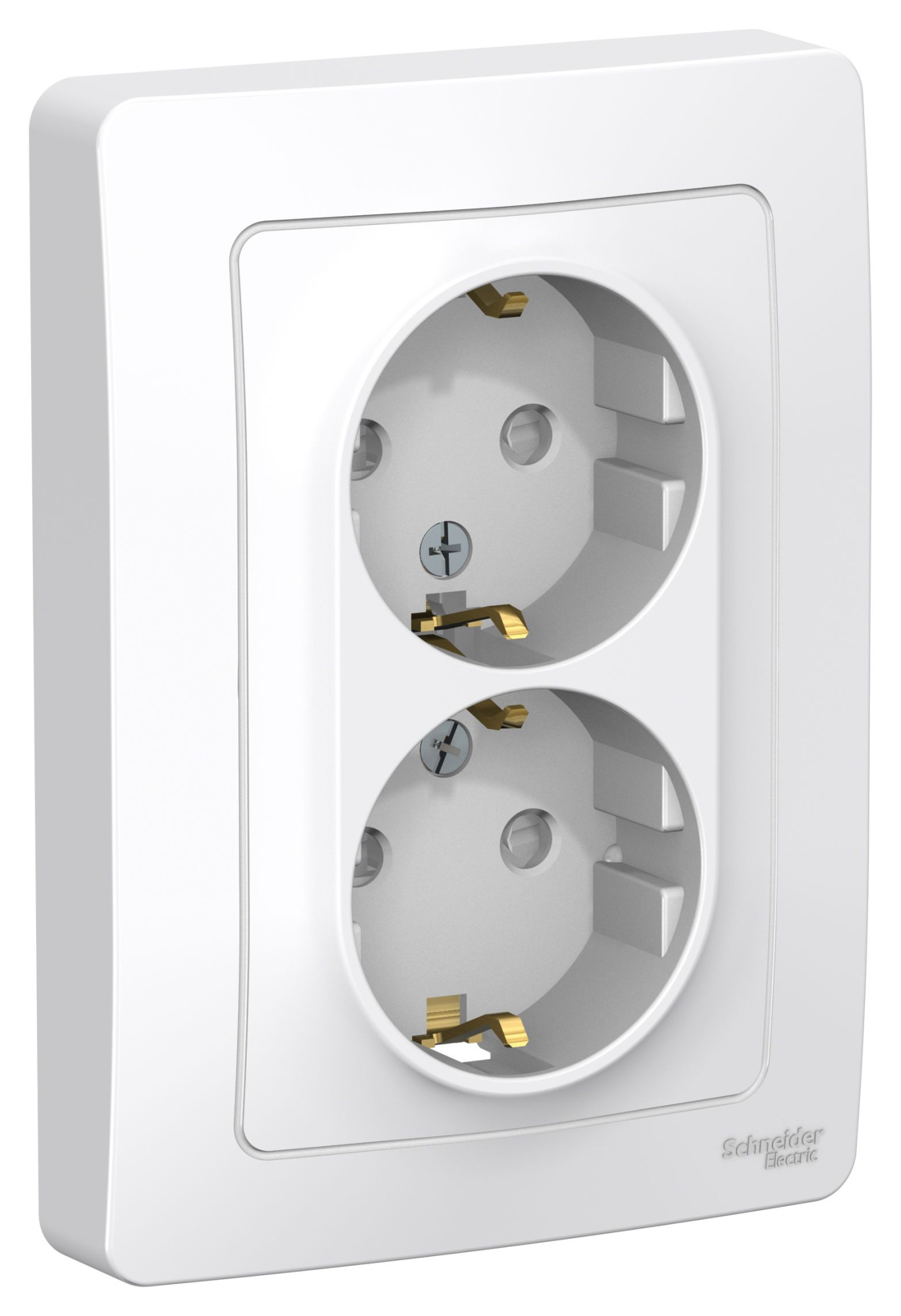 Розетка двойная с заземлением, со шторками, С/У, 16А, 250В (белый) Blanca Systeme Electric, BLNRS001121