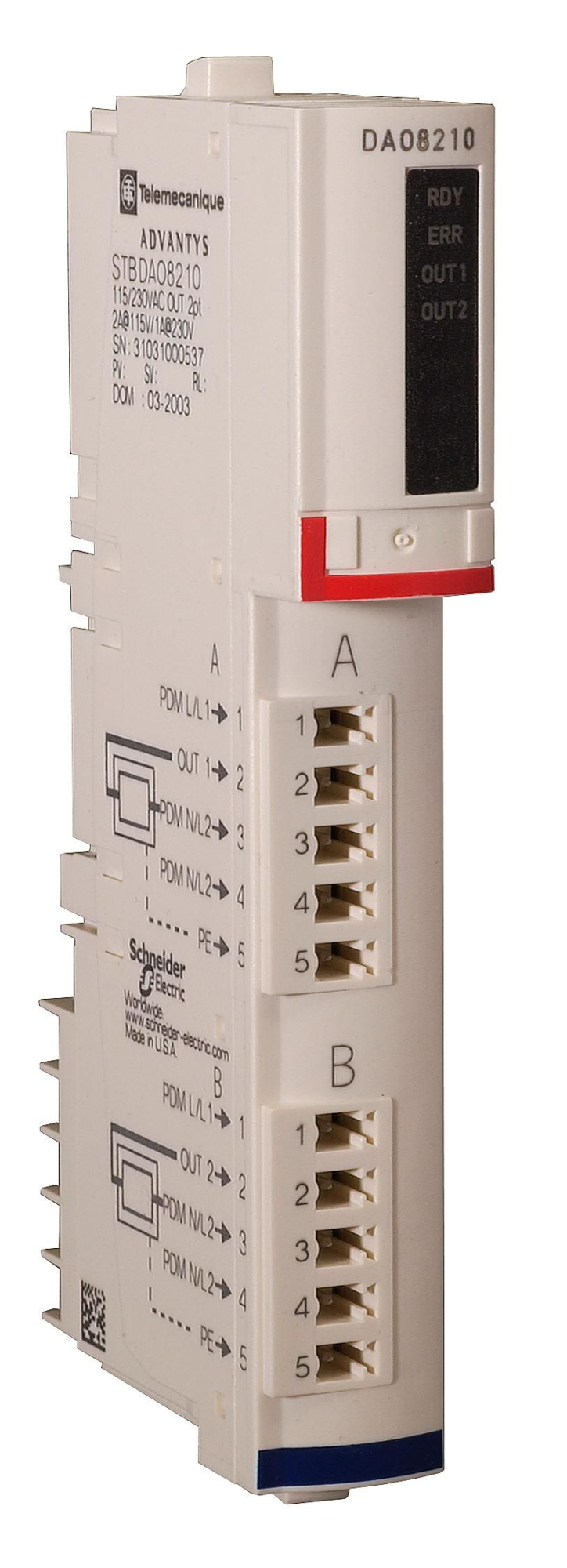 Мод дискр. вых. ~115/230в, 2 кан (kомпл) Schneider Electric, STBDAO5260K