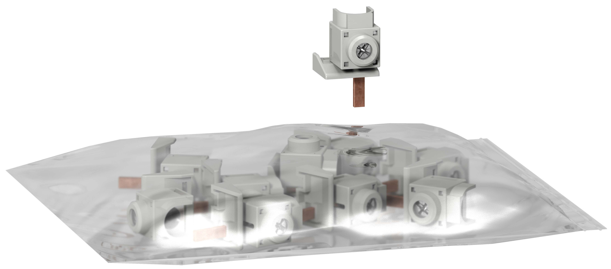 Переходники изолированные для шин фаза (a9n) 9мм (10шт) Schneider Electric, A9N21041