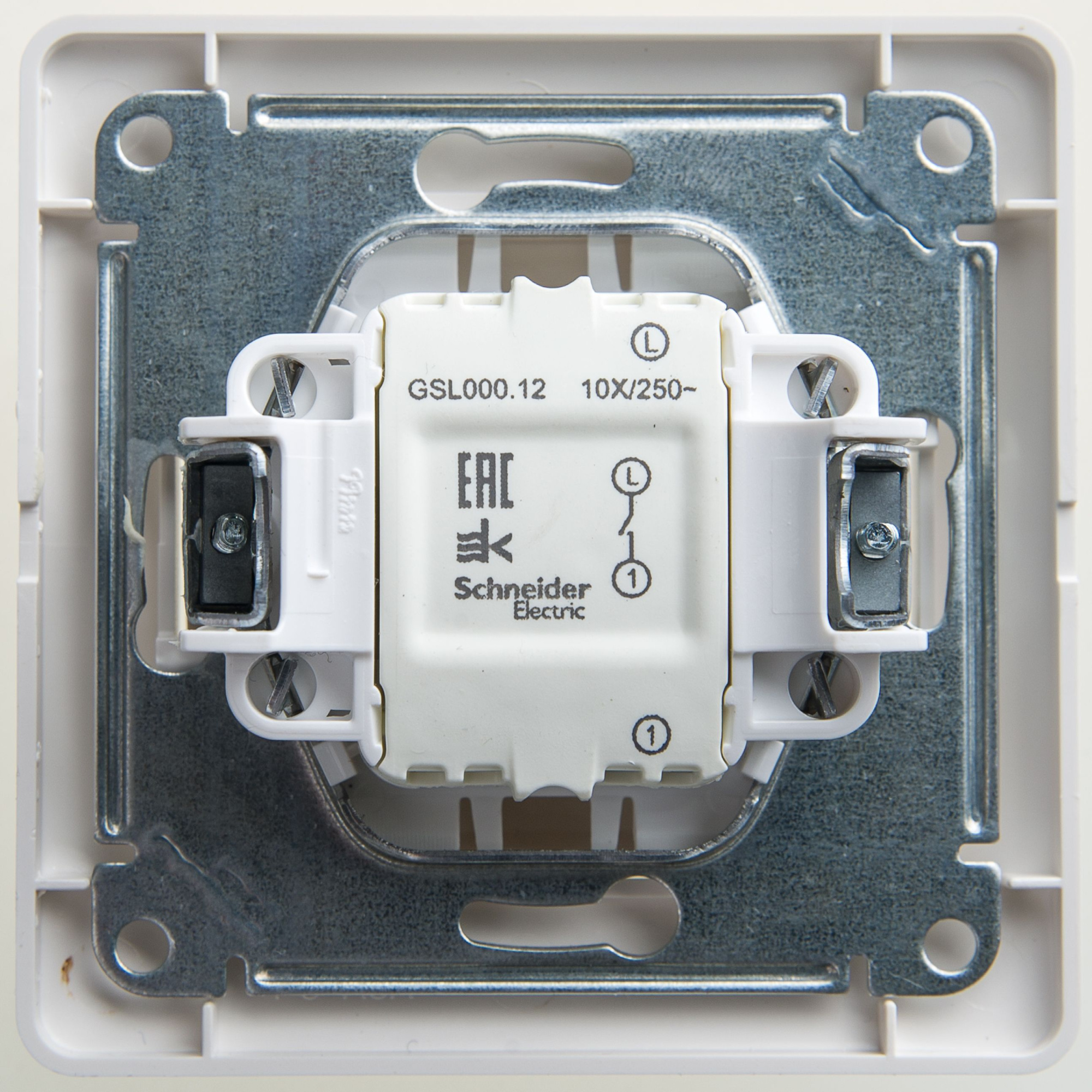 Выключатель 1-клавишный, сх.1, 10АХ, в сборе (перламутр) Glossa Systeme Electric, GSL000612