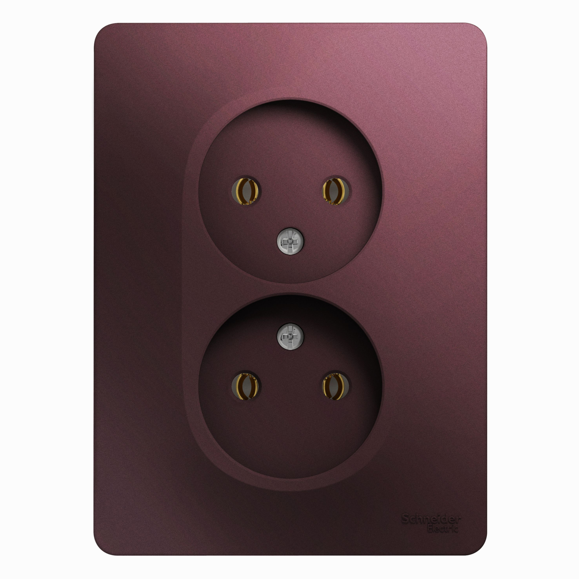 Розетка двойная без заземления,16А, 250В, в сборе,баклажановый Glossa Systeme Electric, GSL001120