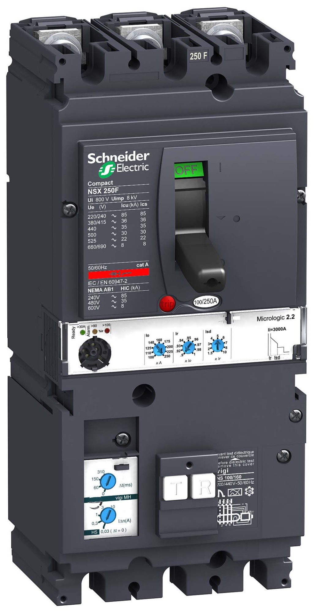 3п3т авт.вык. m.2.2 100a vigi mh nsx250f Schneider Electric, LV431972