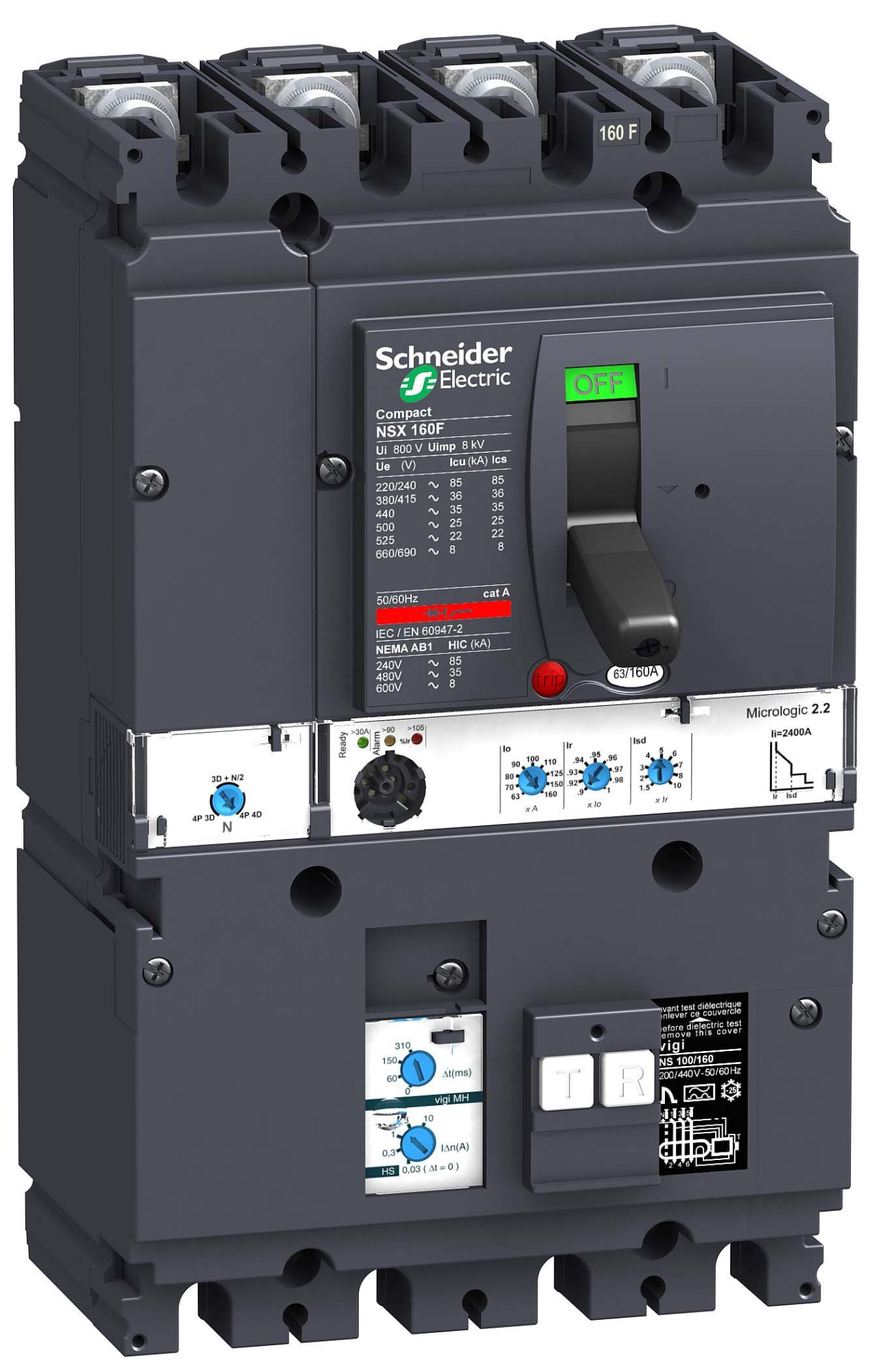 4п4т авт.вык. m.2.2 40a vigi mh nsx160f Schneider Electric, LV430983