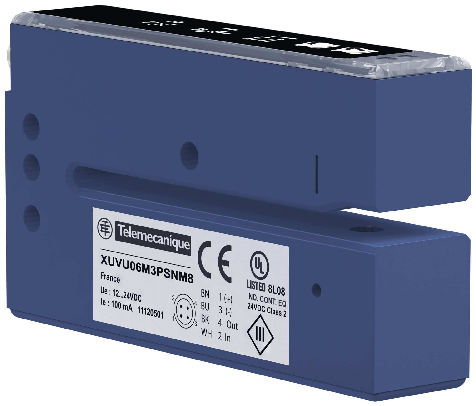Ультразвук. датчик щелевого типа, 12-24 dvc, m8, опред-е этикеток Schneider Electric, XUVU06M3PSNM8