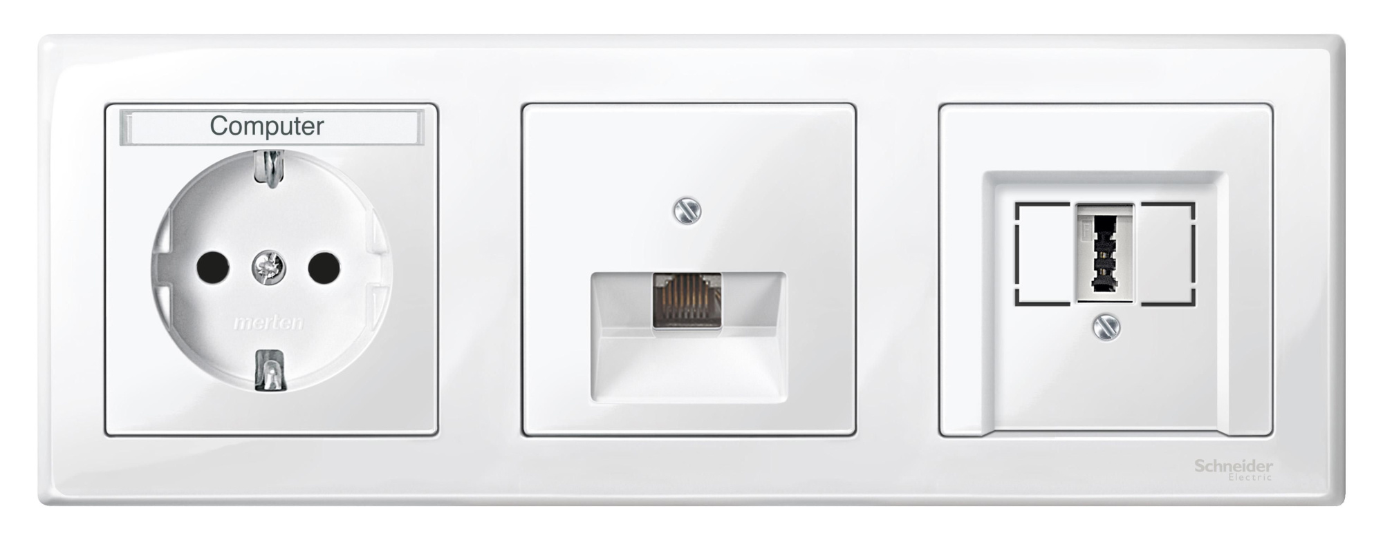 Рамка 3-постовая, sm (полярный белый) Merten M-Smart Schneider Electric, MTN478319