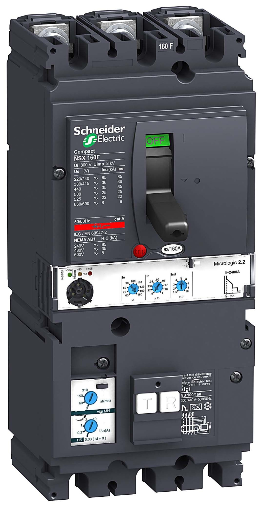 3п3т авт.вык. m.2.2 160a vigi mh nsx160b Schneider Electric, LV430960