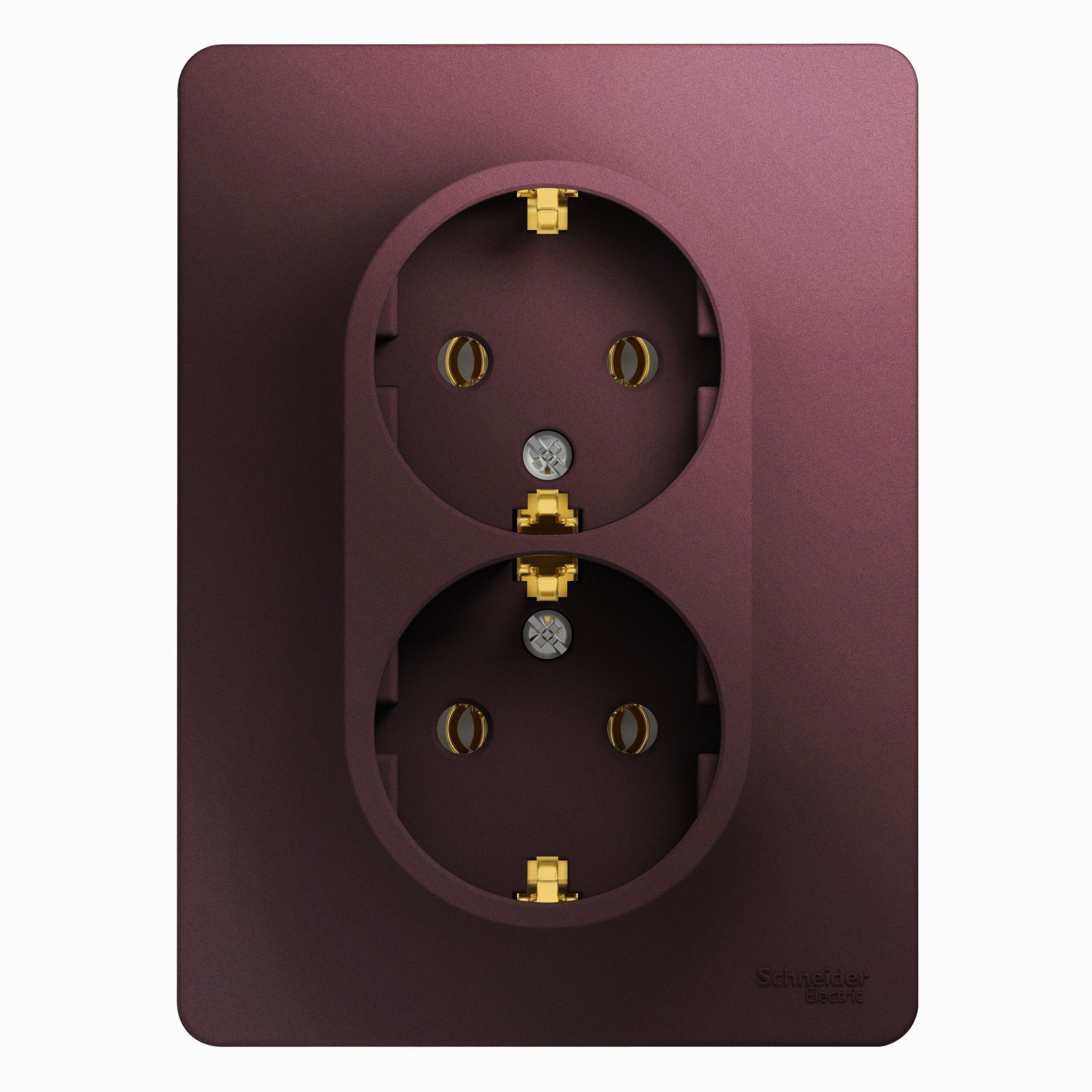 Розетка двойная с заземлением,16А, 250В, в сборе,баклажановый Glossa Systeme Electric, GSL001124