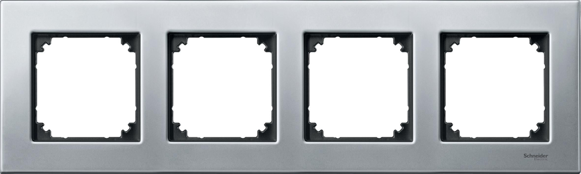 Рамка 4-постовая, sm (металл платина-серебро) Merten M-Elegance Schneider Electric, MTN403460