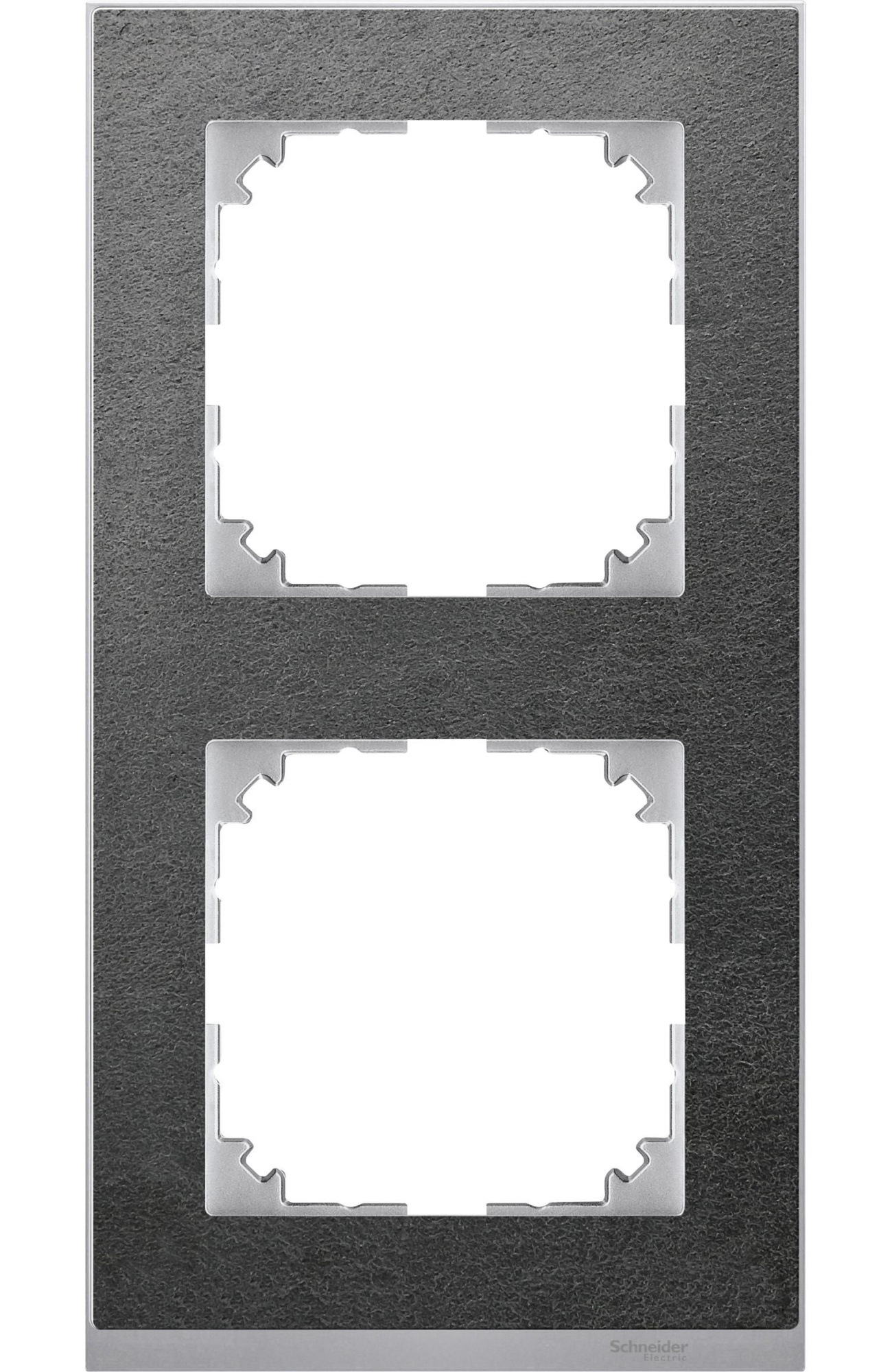 Рамка 2-постовая, sm б/перегородки (сланец/алюминий) Merten M-Pure D?cor Schneider Electric, MTN4020-3669