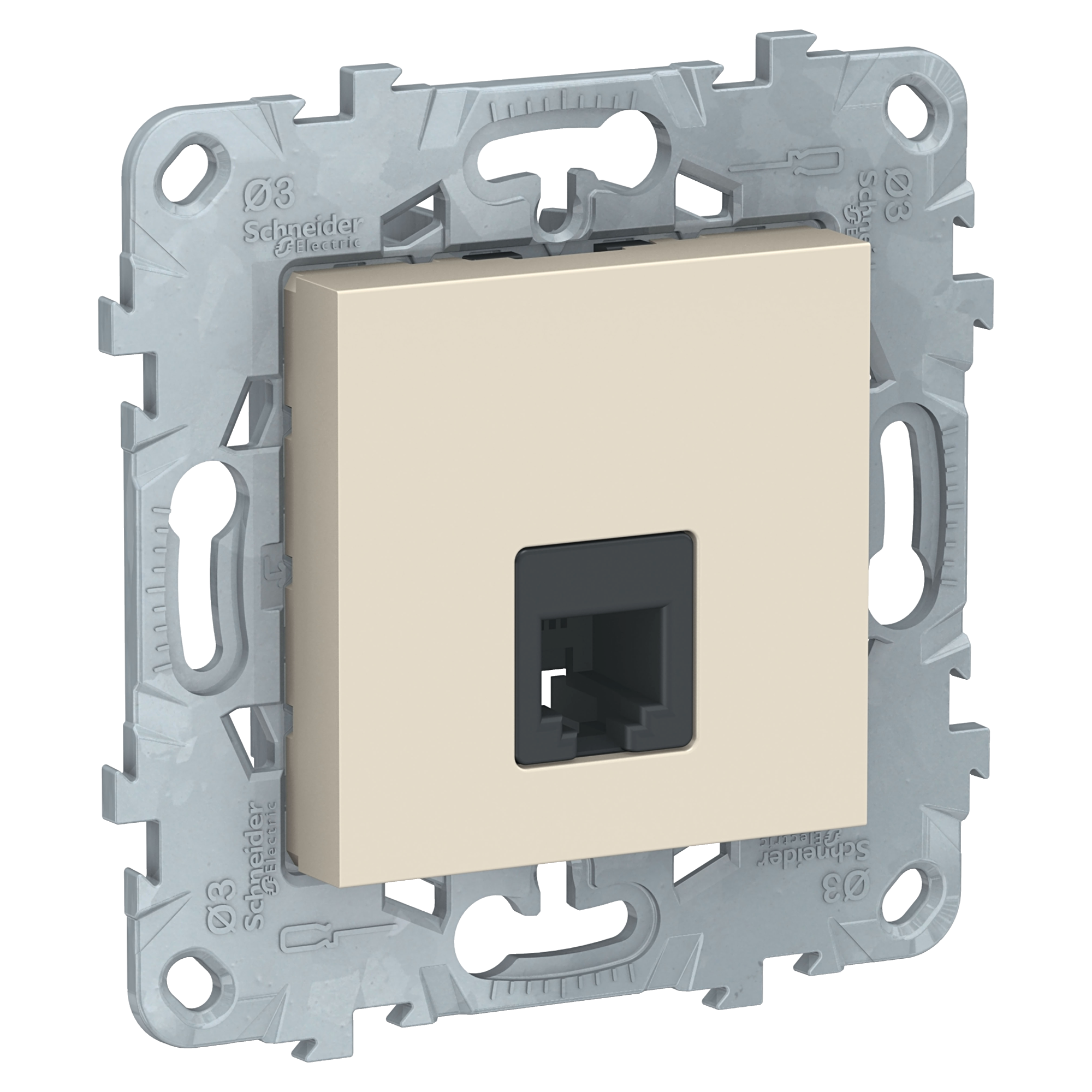 Розетка телефонная RJ-11 4 контакта (бежевый) Unica New Schneider Electric