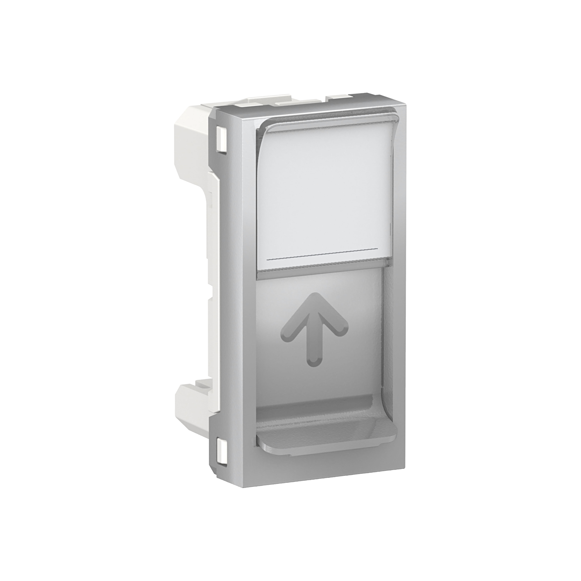 Лицевая панель RJ45, одиночная, без коннектора, 1 модуль (алюминий) Unica Modular Schneider Electric, NU941030