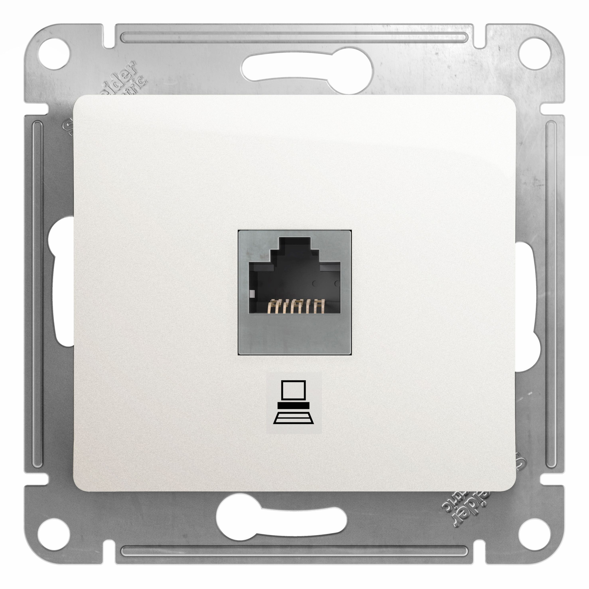 Розетка компьютерная RJ45 кат.5e (перламутр) Glossa Systeme Electric, GSL000681K