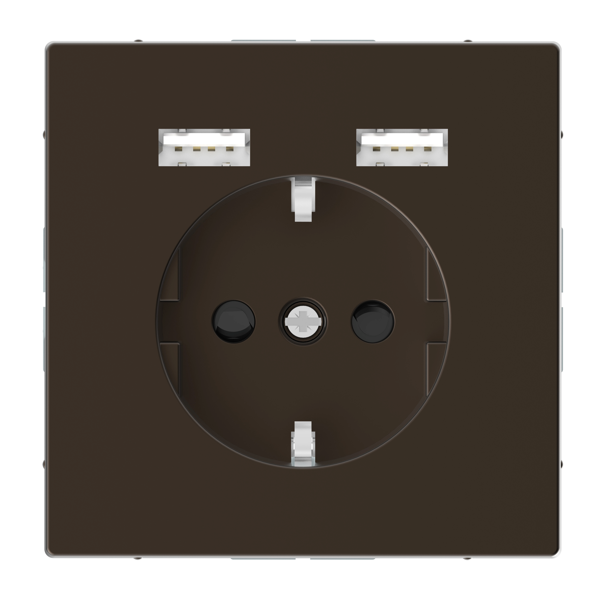 Розетка SCHUKO с 2 USB c зарядным устройством 2,4 a, sdl (мокко) Merten Schneider Electric, MTN2366-6052