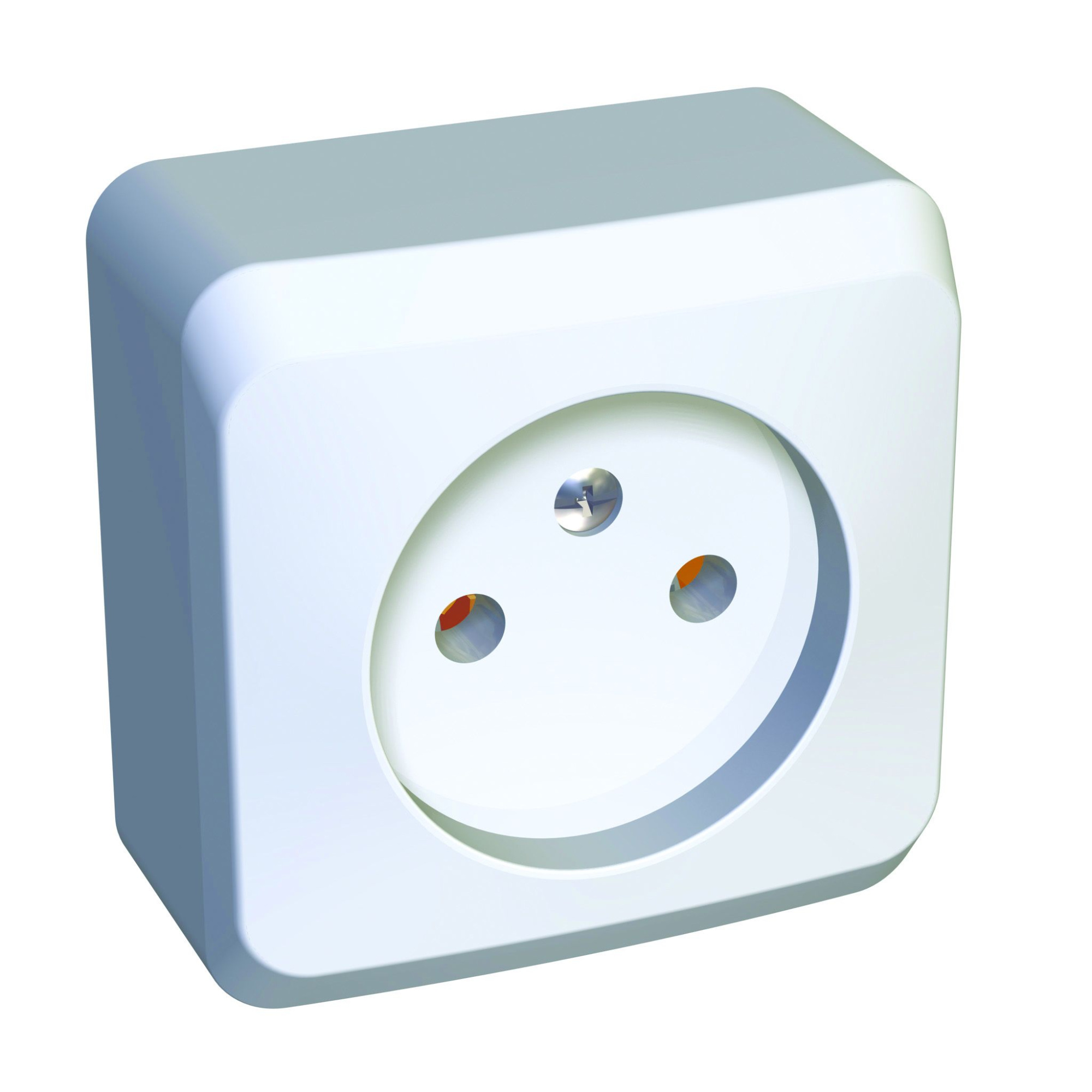Розетка без заземления, без шторок, О/У, 16А, 250В бeлый Этюд Systeme Electric, PA16-001B