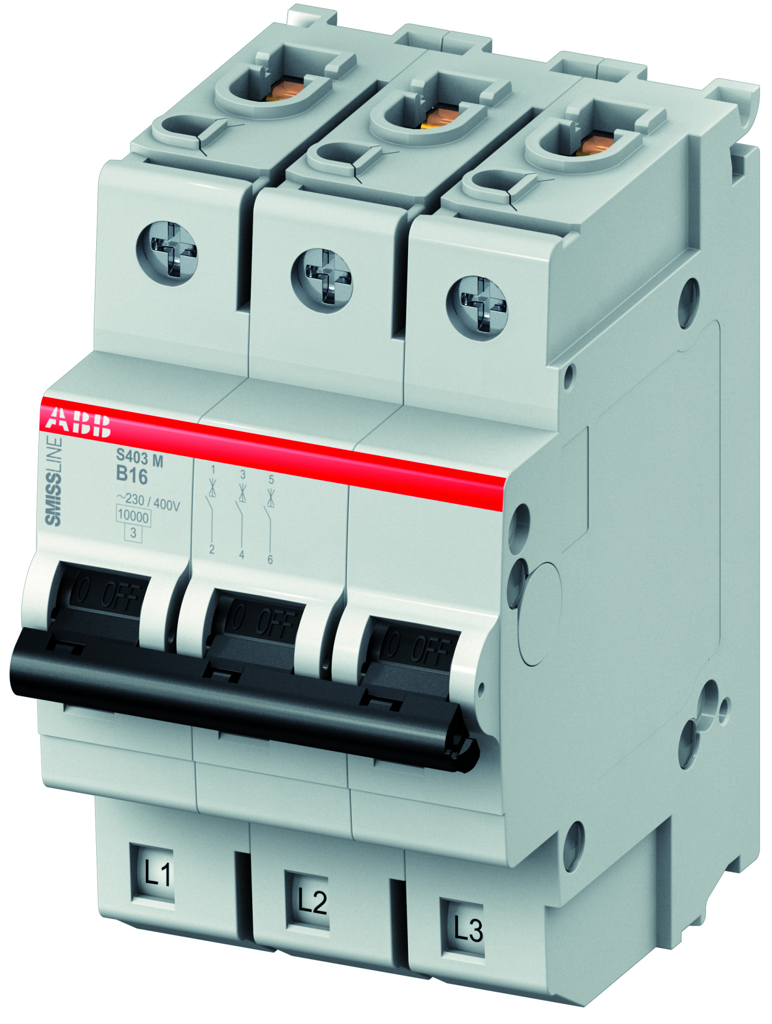 S403E-C16 Выключатель автоматический 3-полюсный, 16A (хар-ка С) ABB, 2CCS553001R0164
