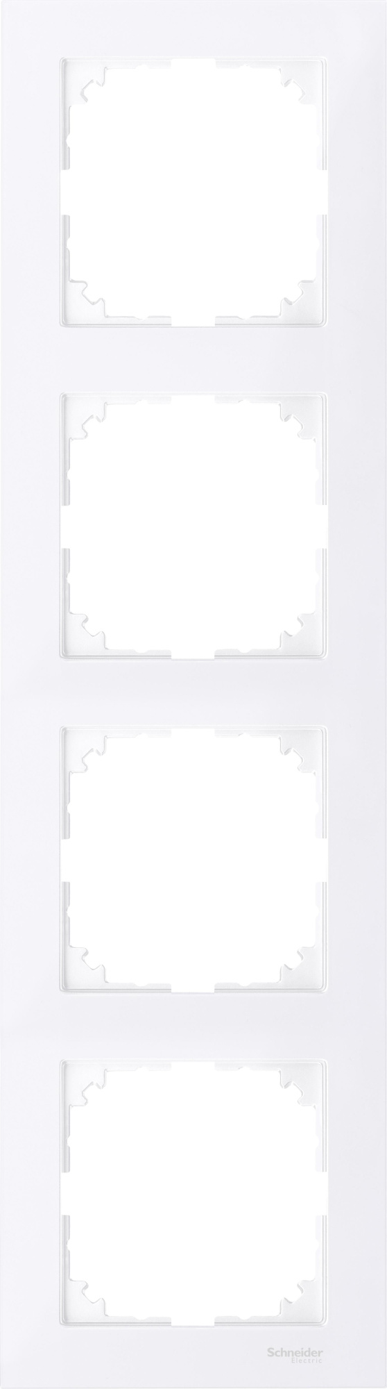 Рамка 4-постовая, sm (бриллиантовый белый) Merten M-Pure Schneider Electric, MTN4040-3625