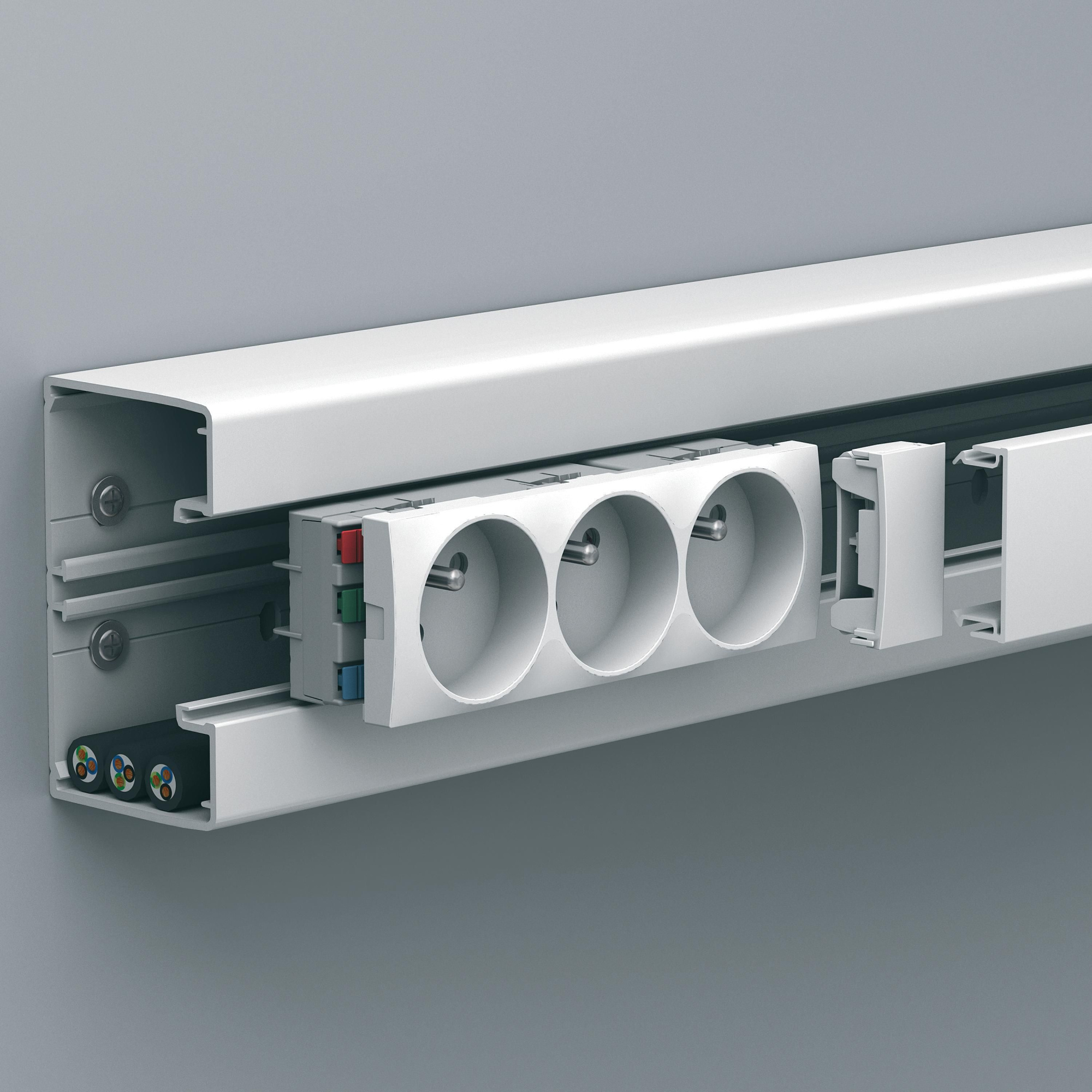 Короб 95х55мм с 45мм крышкой ol45, пвх Schneider Electric, ISM10200