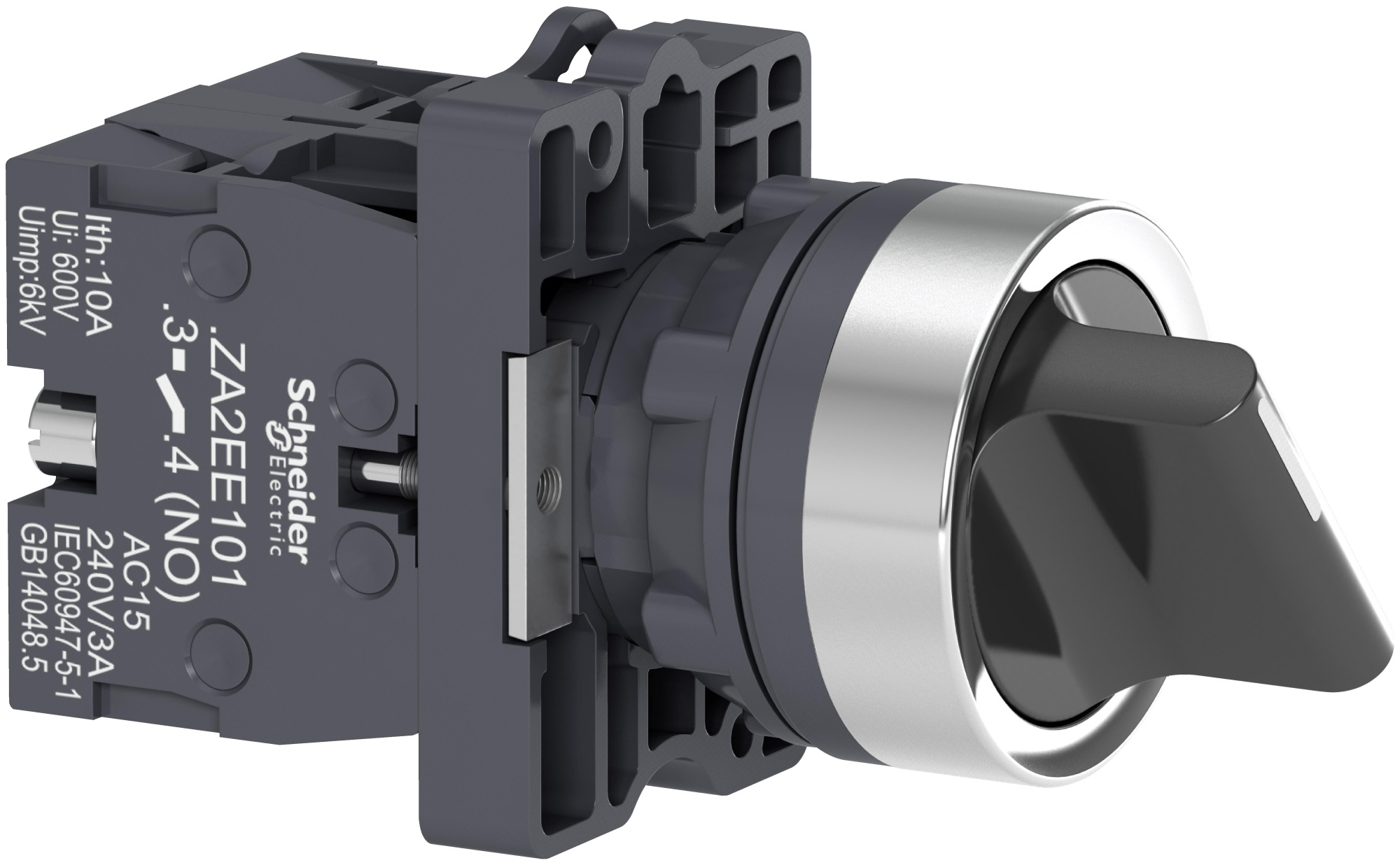 Переключатель 3-х позиционный, короткая ручка, с фиксацией 2НО Schneider Electric, XA2ED33
