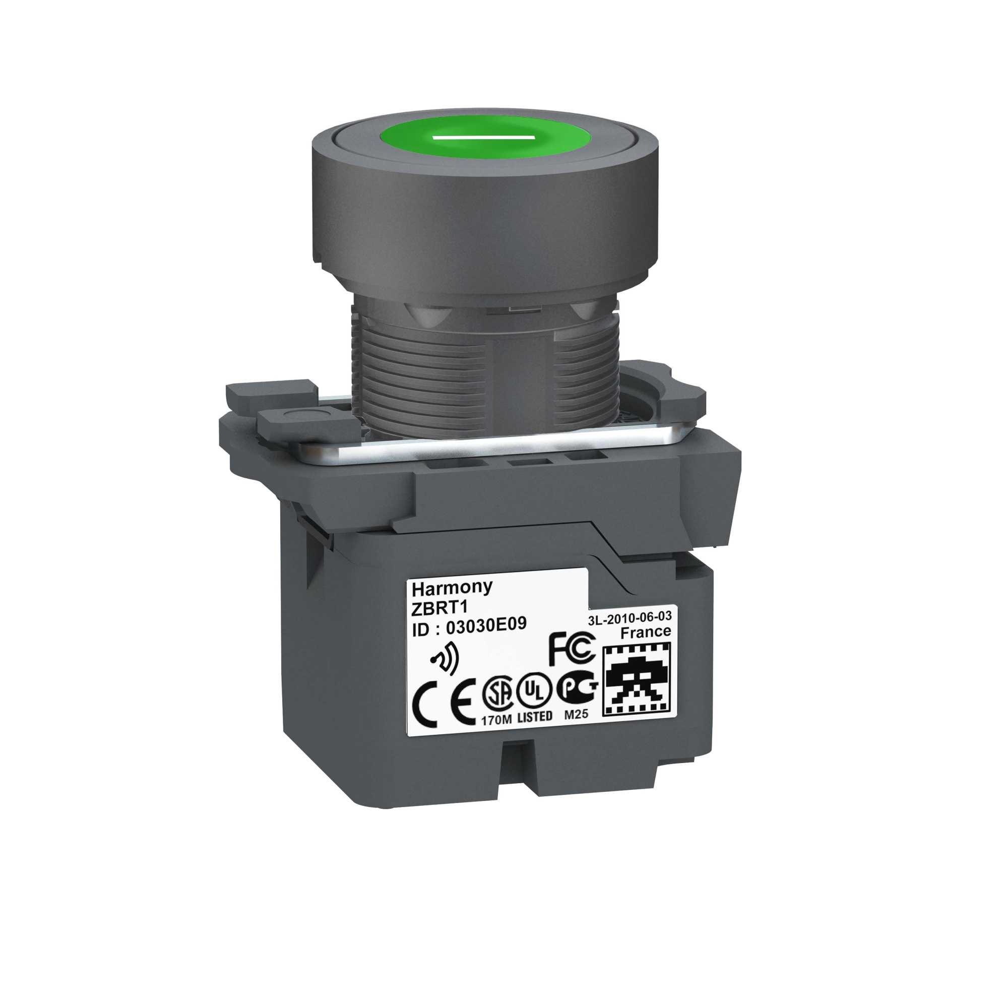 Беспроводная кнопка с зеленым толкателем zb5rta331 Schneider Electric, ZB5RTA331