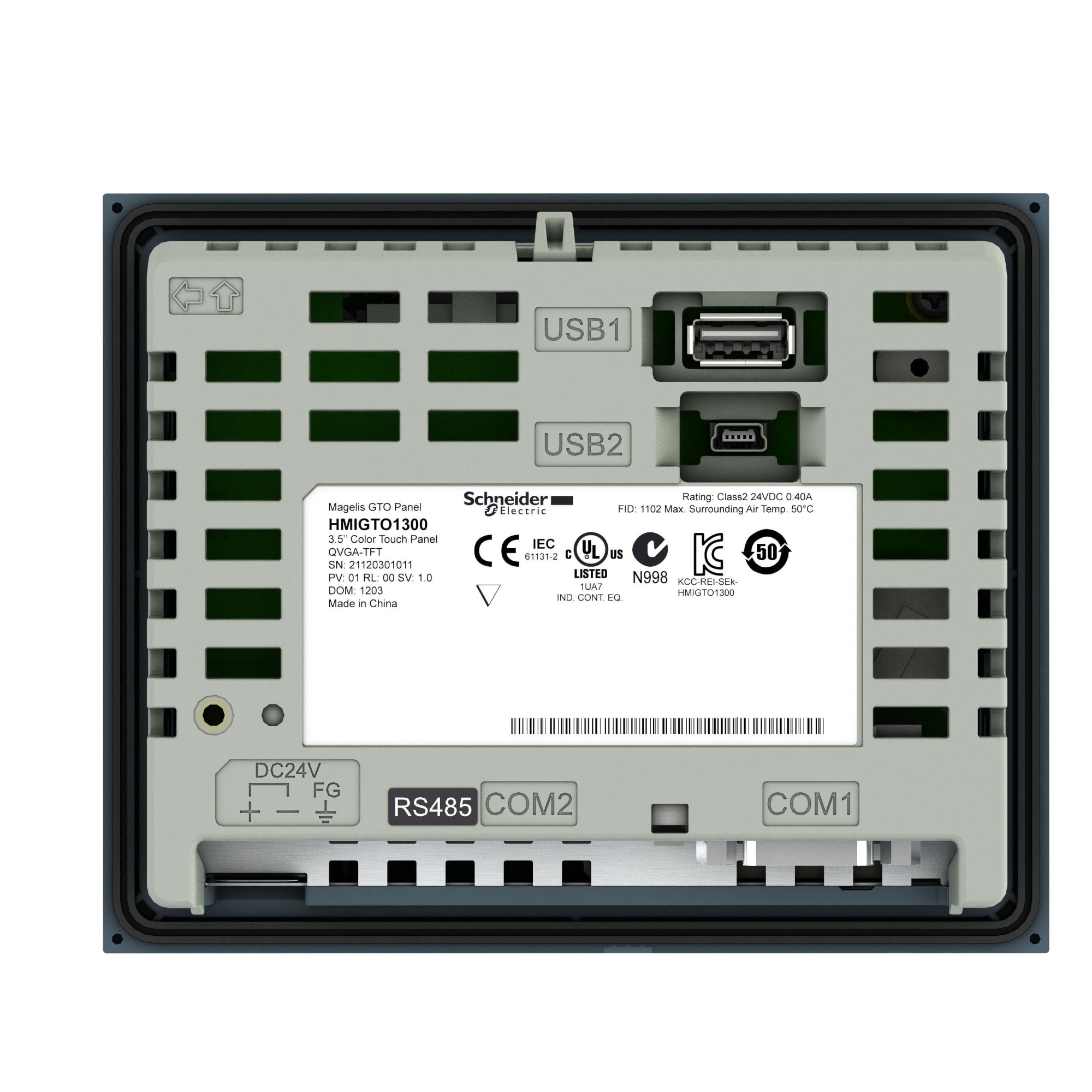 Сенс цв терминал 3,5" tft 6 кнопок 1 rj45 rs232/485 ethernet tcp/ip 96mб/512кб Schneider Electric, HMIGTO1310