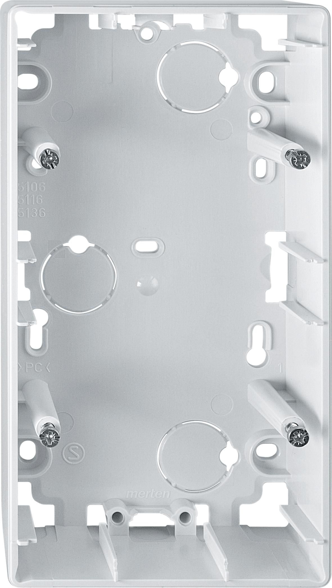 Корпус для открытого монтажа, 2-постовый, sd (полярный белый) Merten Schneider Electric, MTN513619