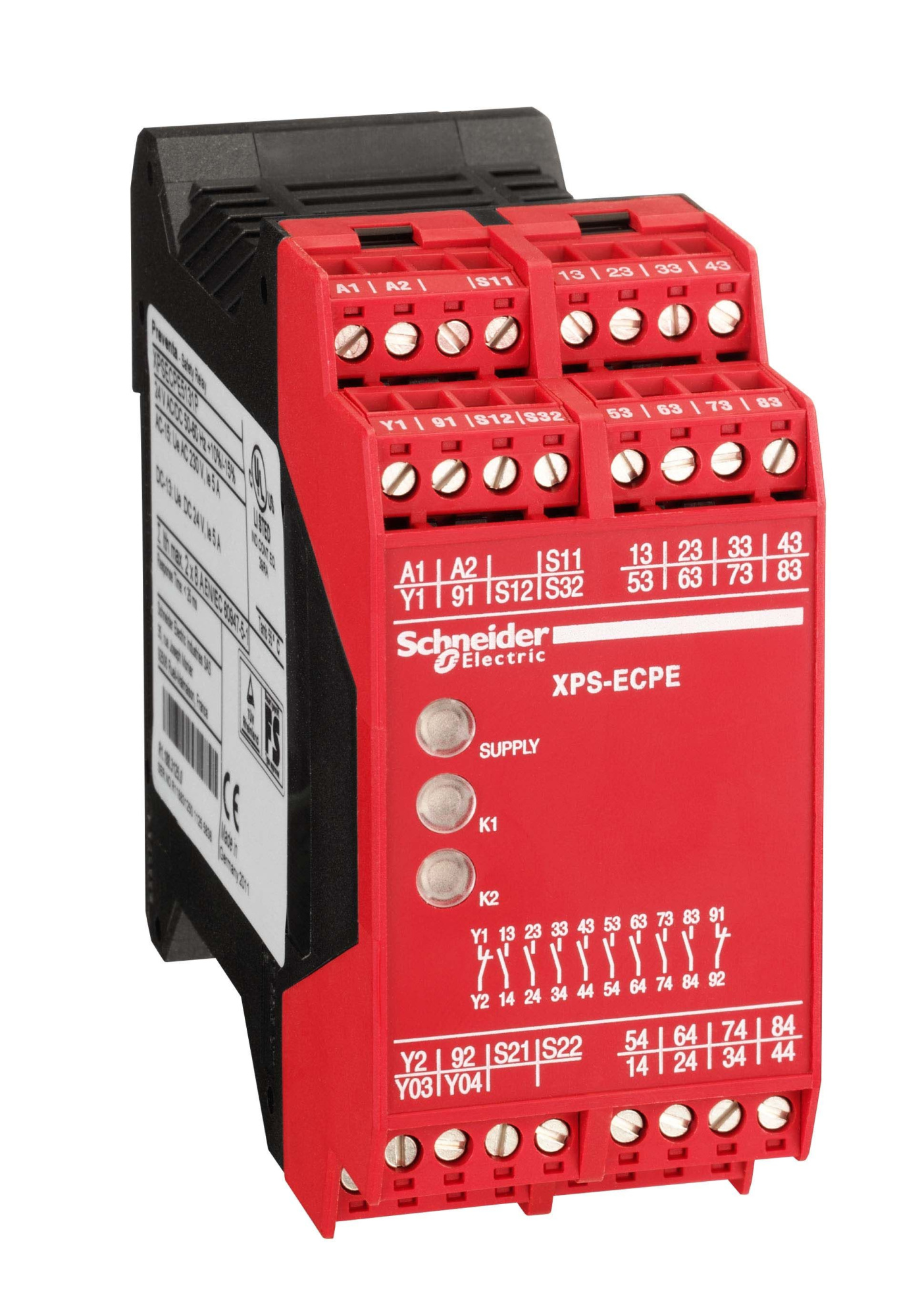 Se preventa модуль безопасности расширение 8 вых реле no 24в=/~пружинные клеммы Schneider Electric, XPSECPE5131C