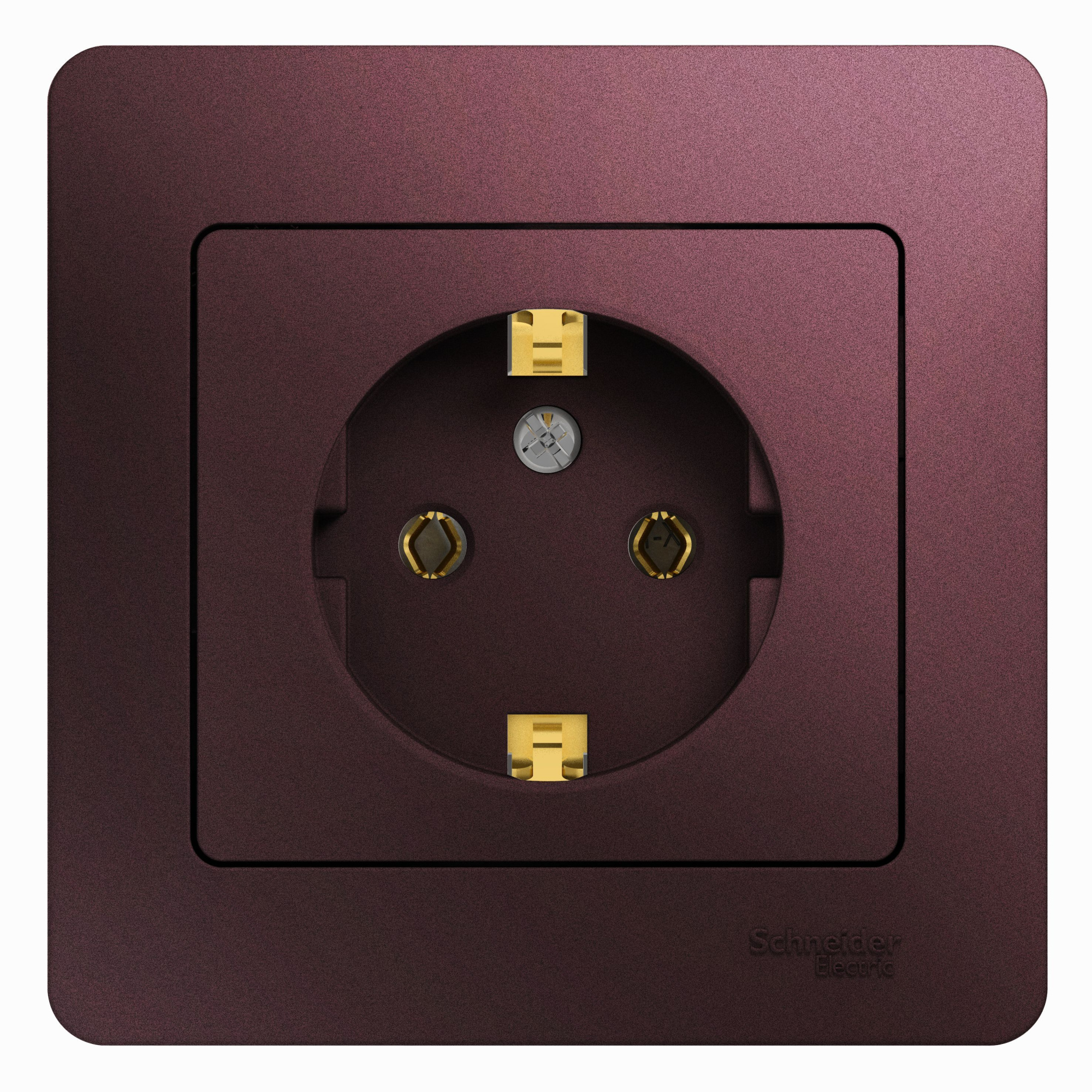 Розетка с заземлением,16А, 250В, в сборе,баклажановый Glossa Systeme Electric, GSL001142
