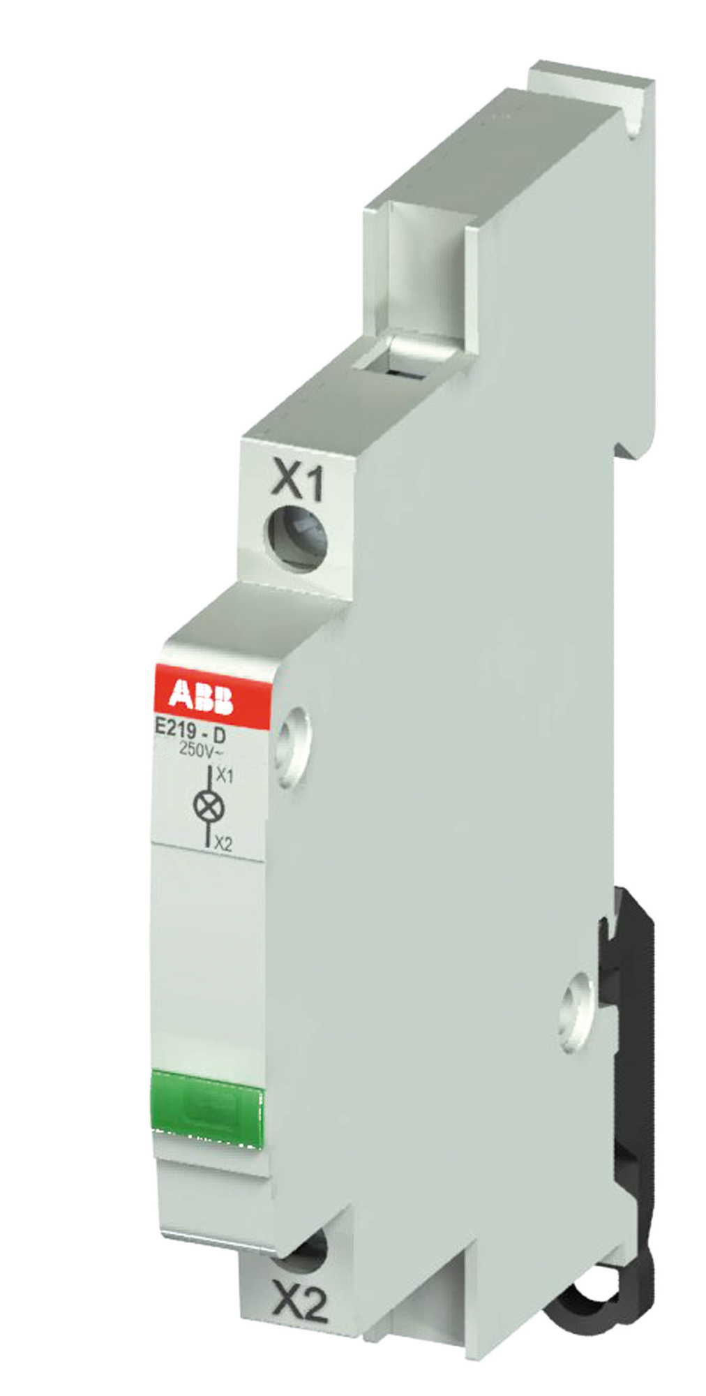 E219-D48 Индикаторная лампа зеленая на DIN-рейку со светодиодом 12-48В AC/DC ABB, 2CCA703422R0001