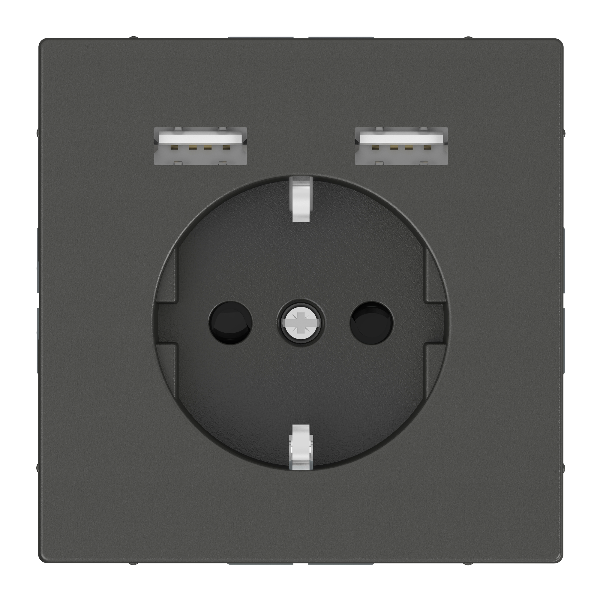 Розетка SCHUKO с 2 USB c зарядным устройством 2,4A (антрацит) Merten D-Life Schneider Electric