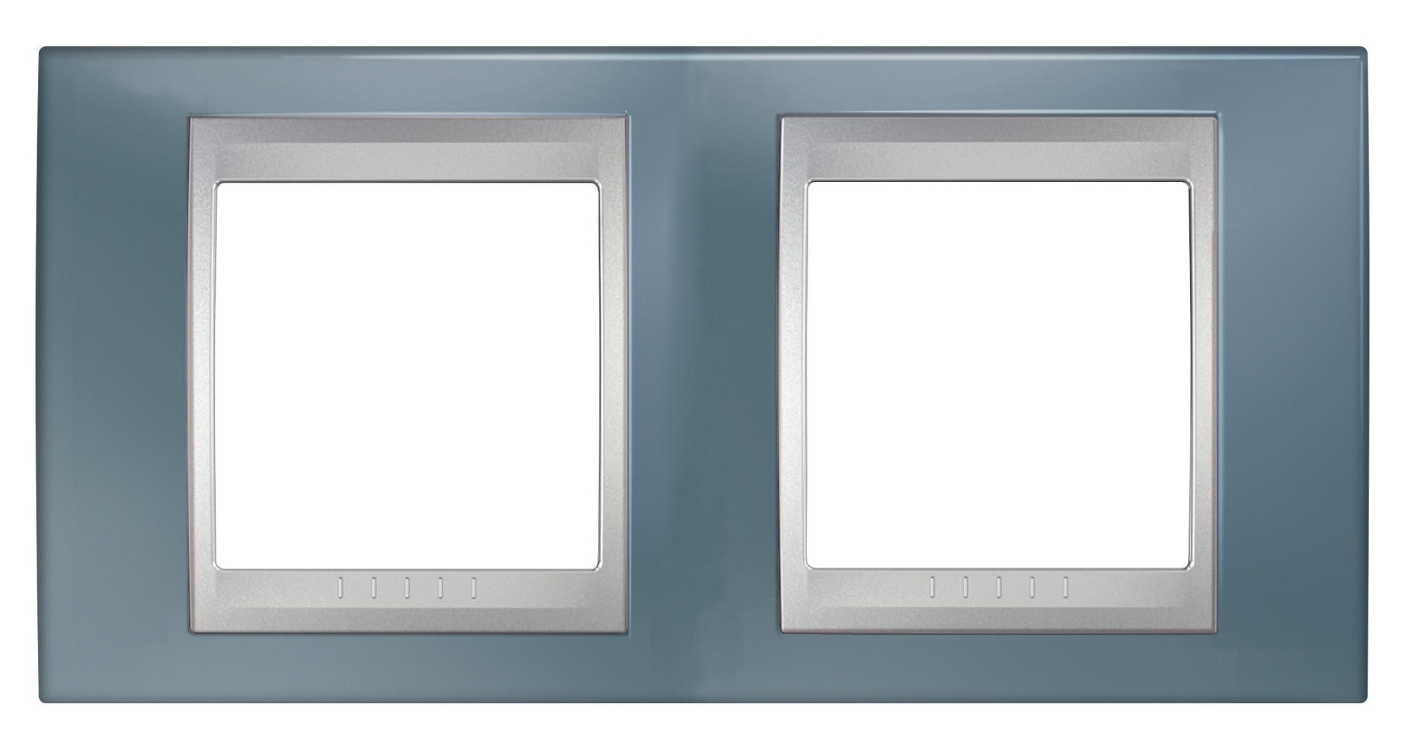 Рамка 2-постовая горизонтальная (алюминий/грэй) Unica Top Schneider Electric, MGU66.004.097