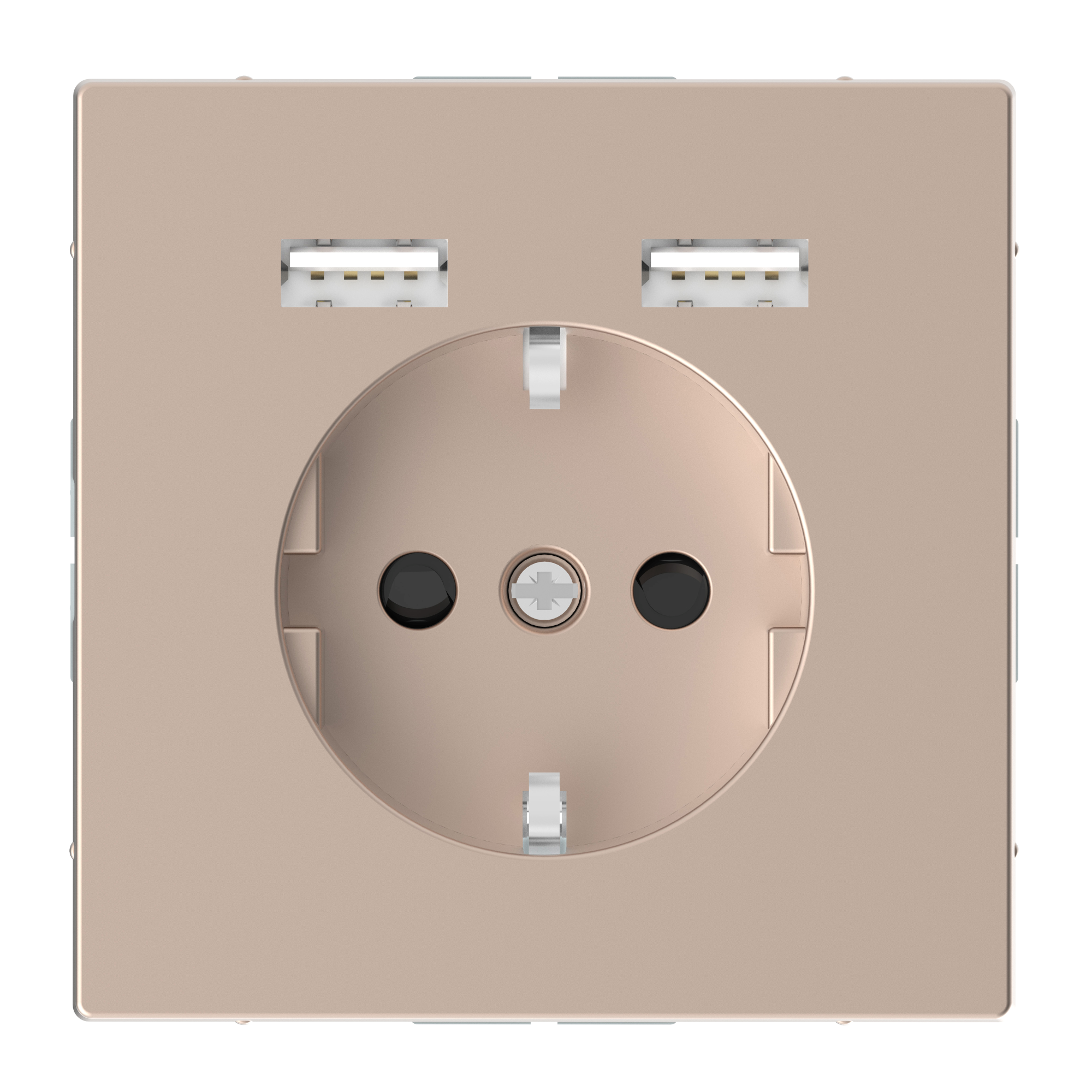 Розетка SCHUKO с 2 USB c зарядным устройством 2,4 a, sdl (шампань) Merten Schneider Electric, MTN2366-6051