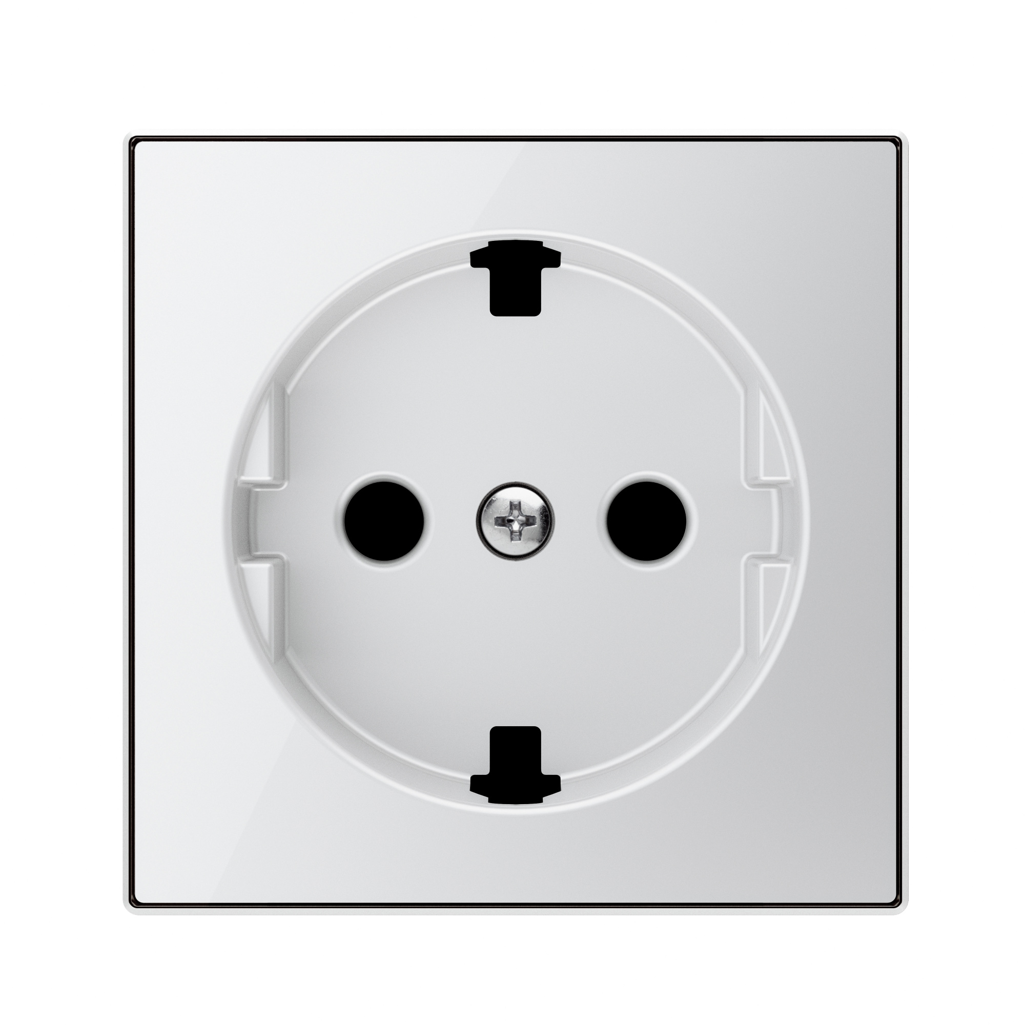 8588.9 CB Накладка для розетки SCHUKO с плоской поверхностью (стекло белое) SKY ABB, 2CLA858890A2101